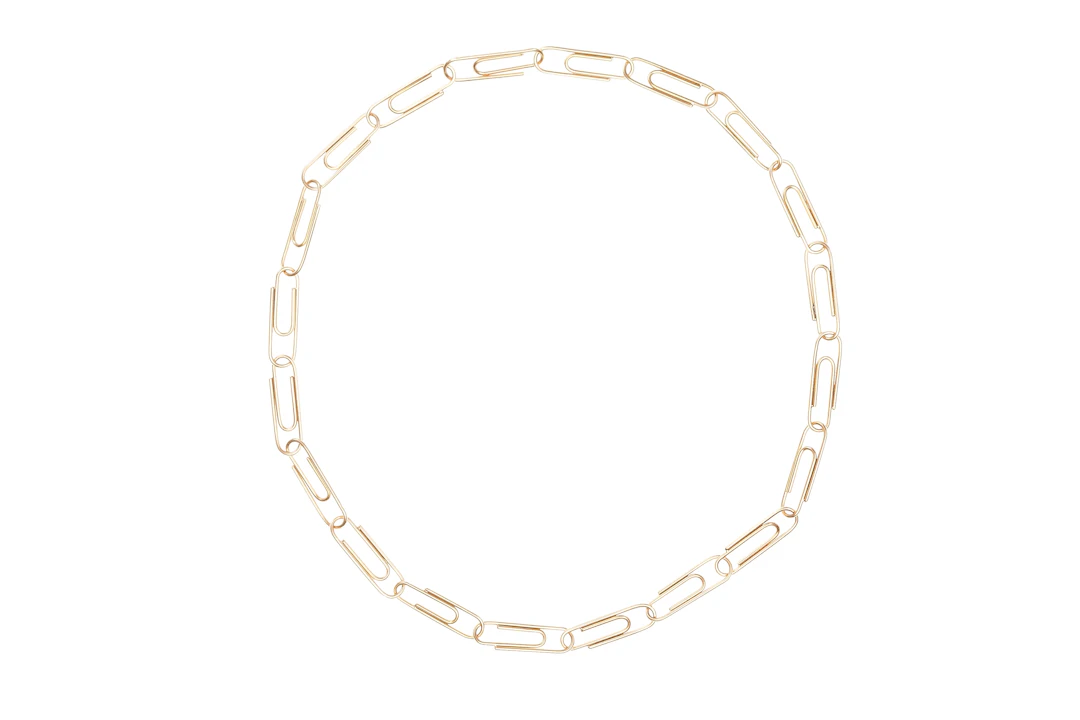 Paperclip Necklace in 18k Yellow Gold