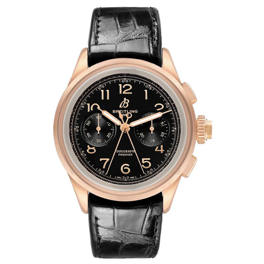 Premier B15 Duograph (Reference RB1510251B1P1). A 42mm rose gold manual