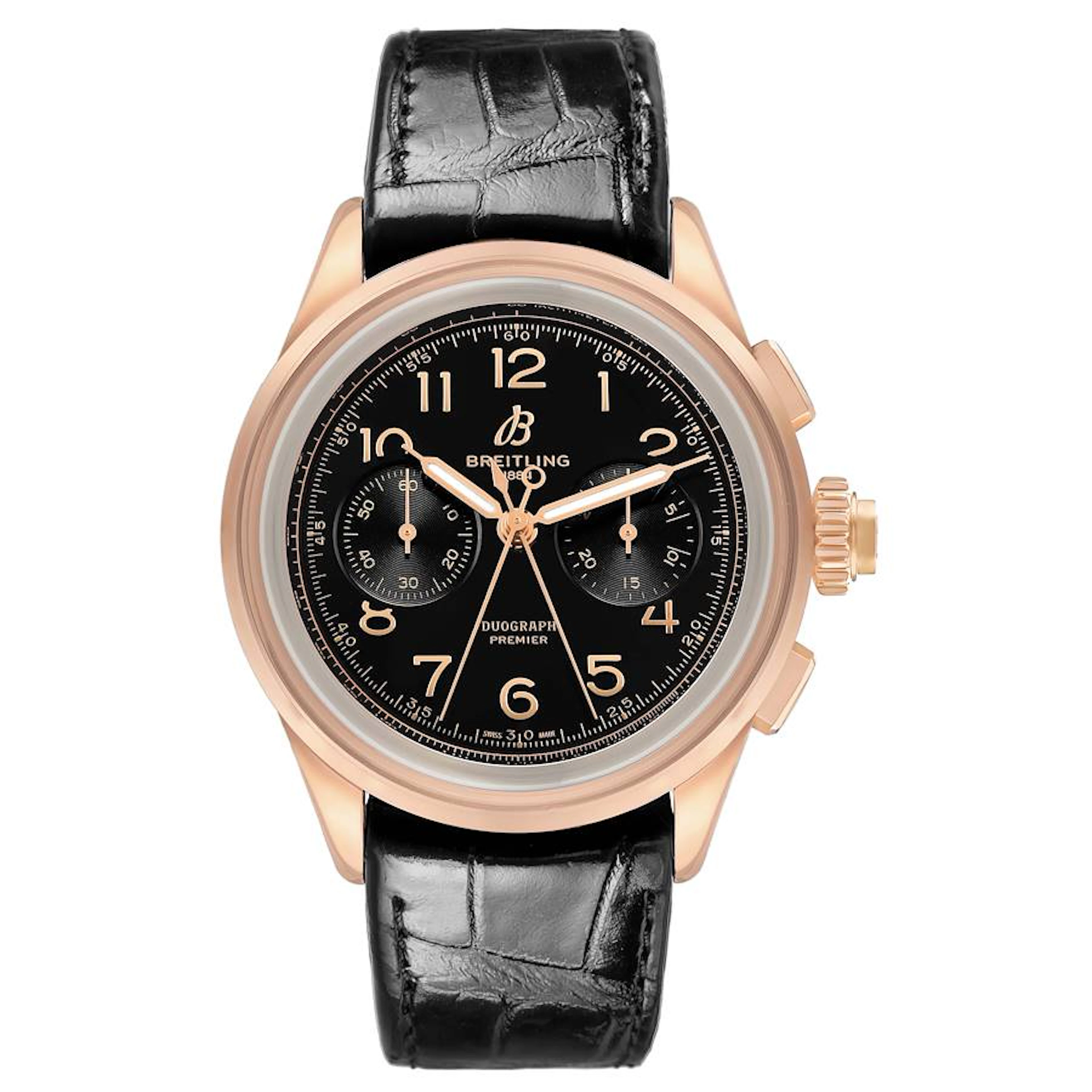 Premier B15 Duograph (Reference RB1510251B1P1). A 42mm rose gold manual