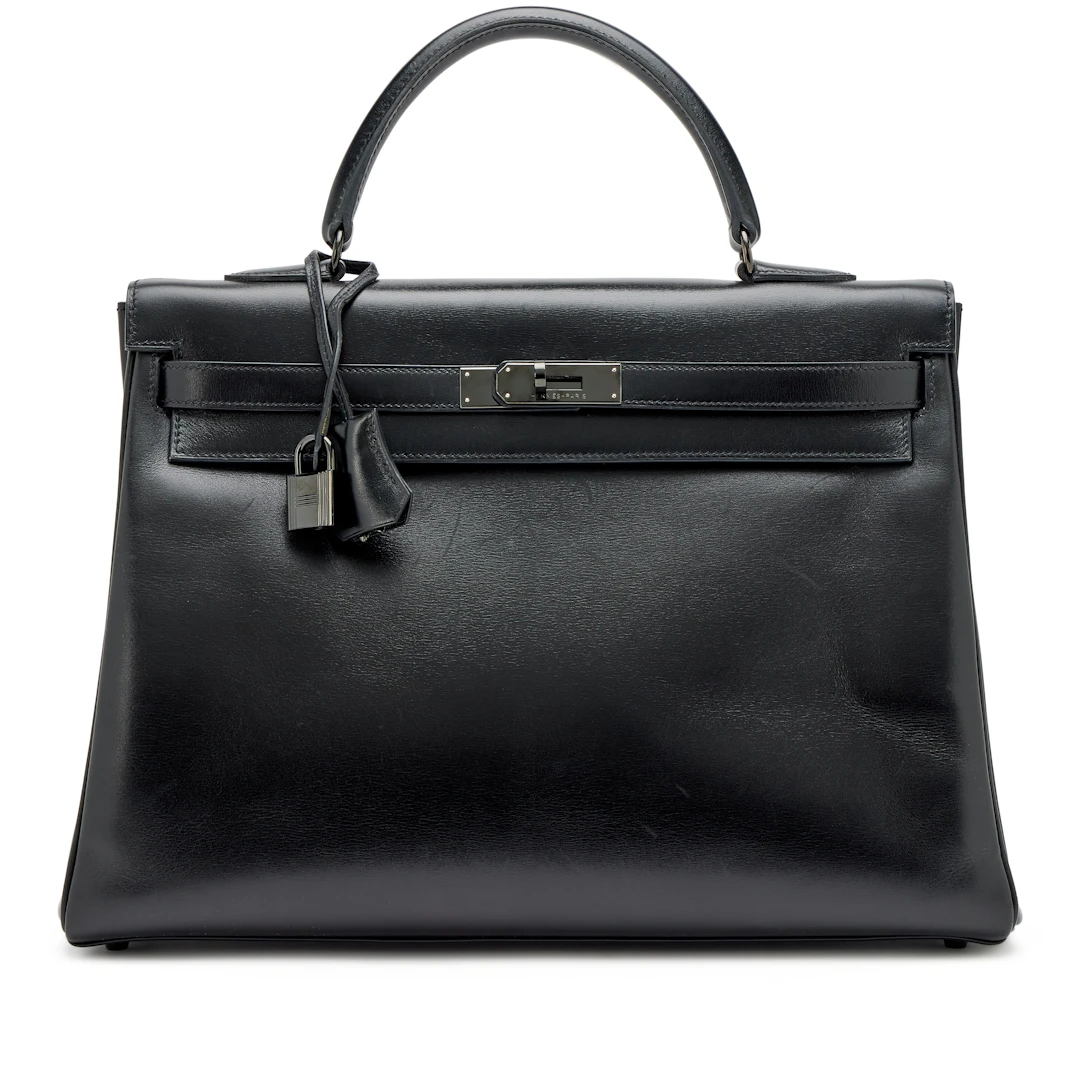 Limited Edition Black Box Calf So Black Retourne Kelly 35 Black PVD