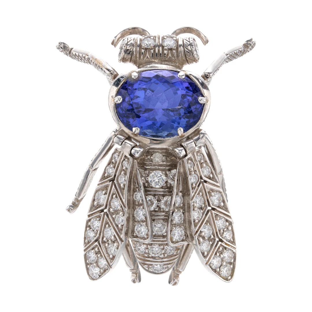 Sapphire and Diamond Brooch