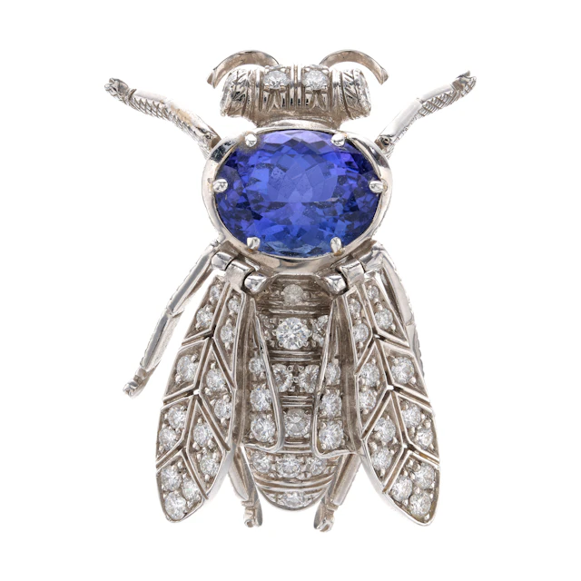 Sapphire and Diamond Brooch
