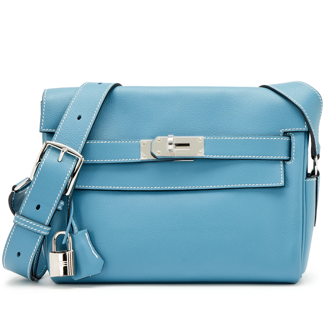 New Bleu Jean Evercolor Kelly Messenger Palladium Hardware, 2024