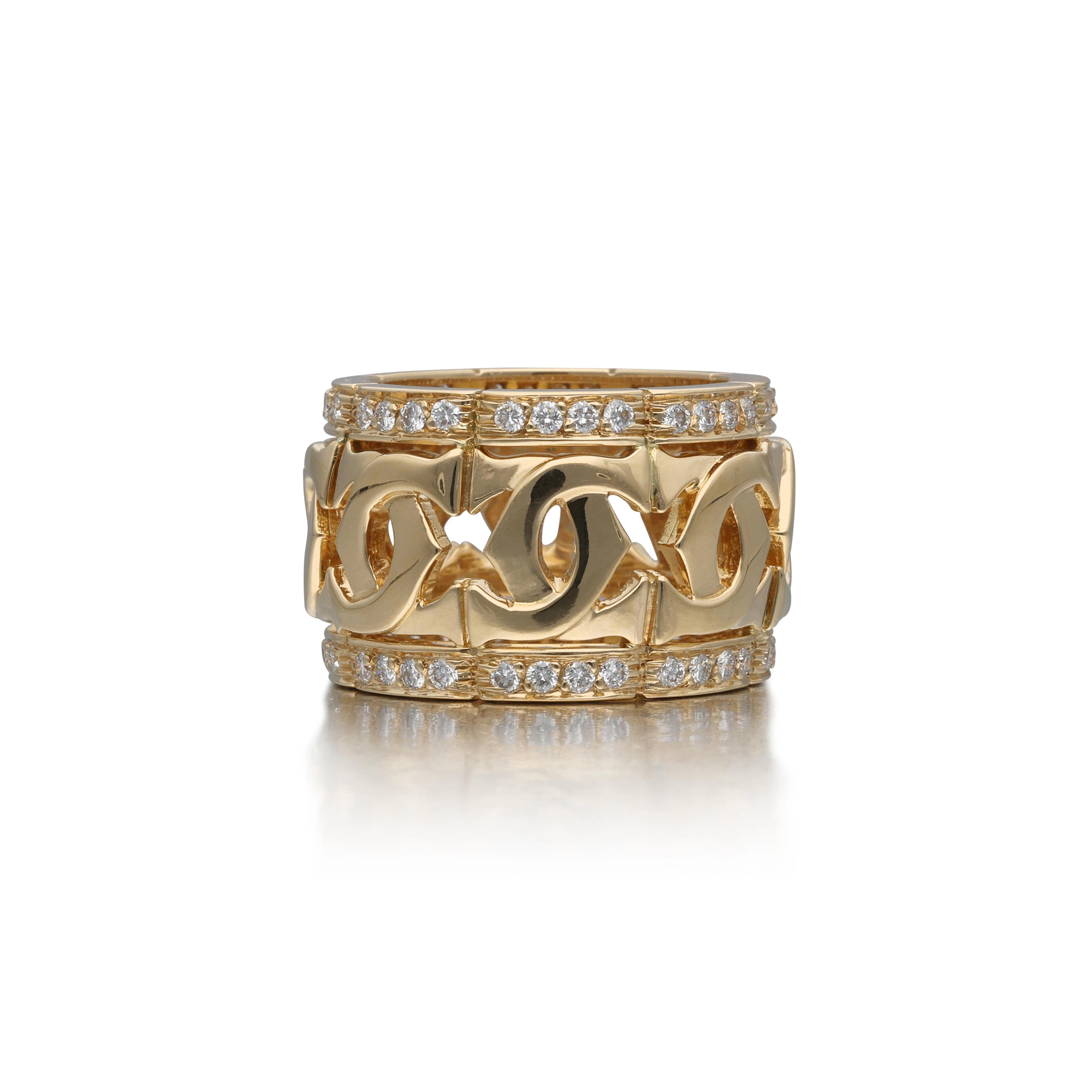 Gold and Diamond Entrelacés C Ring
