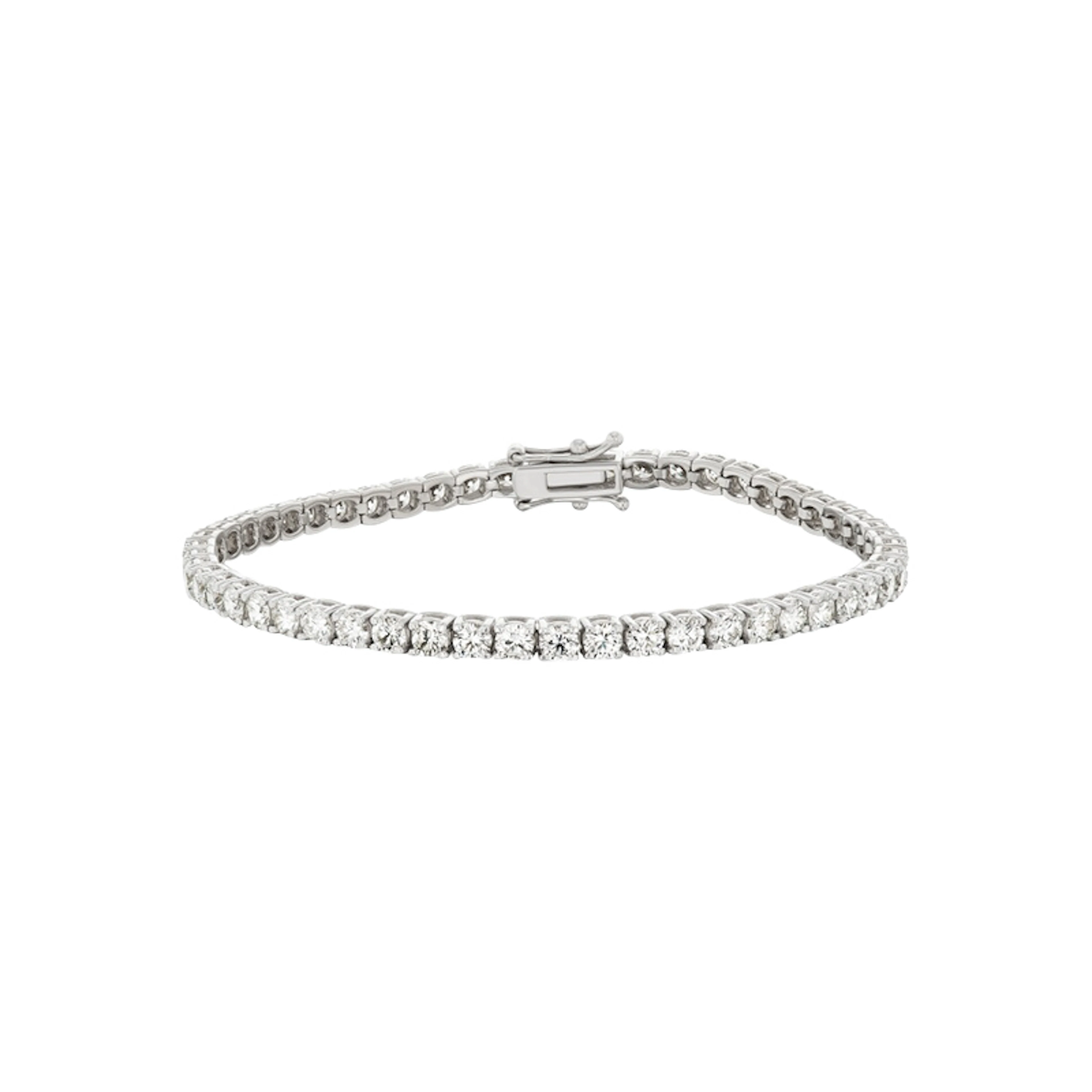 White Gold and 5.90ctw Round Brilliant Cut Diamond Tennis Bracelet