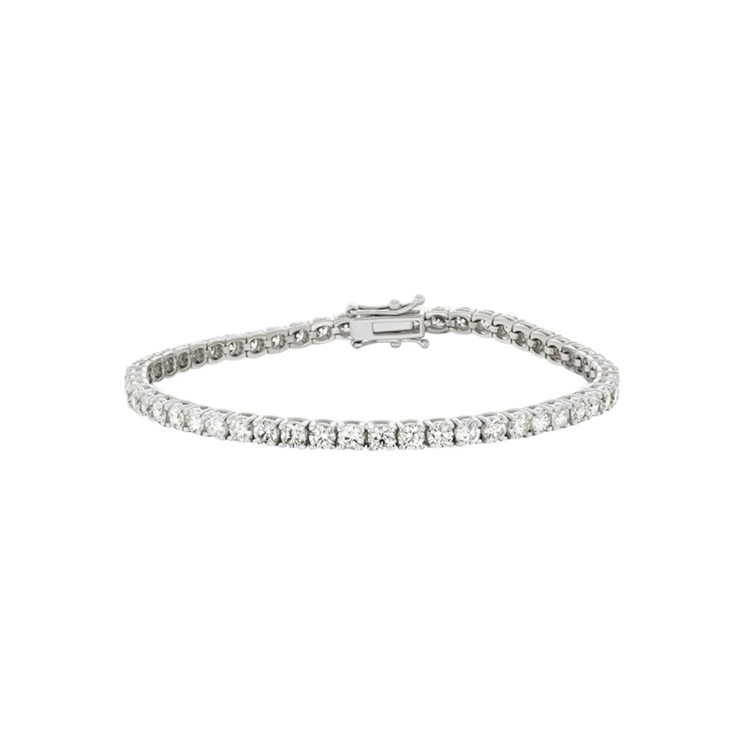 White Gold and 5.90ctw Round Brilliant Cut Diamond Tennis Bracelet