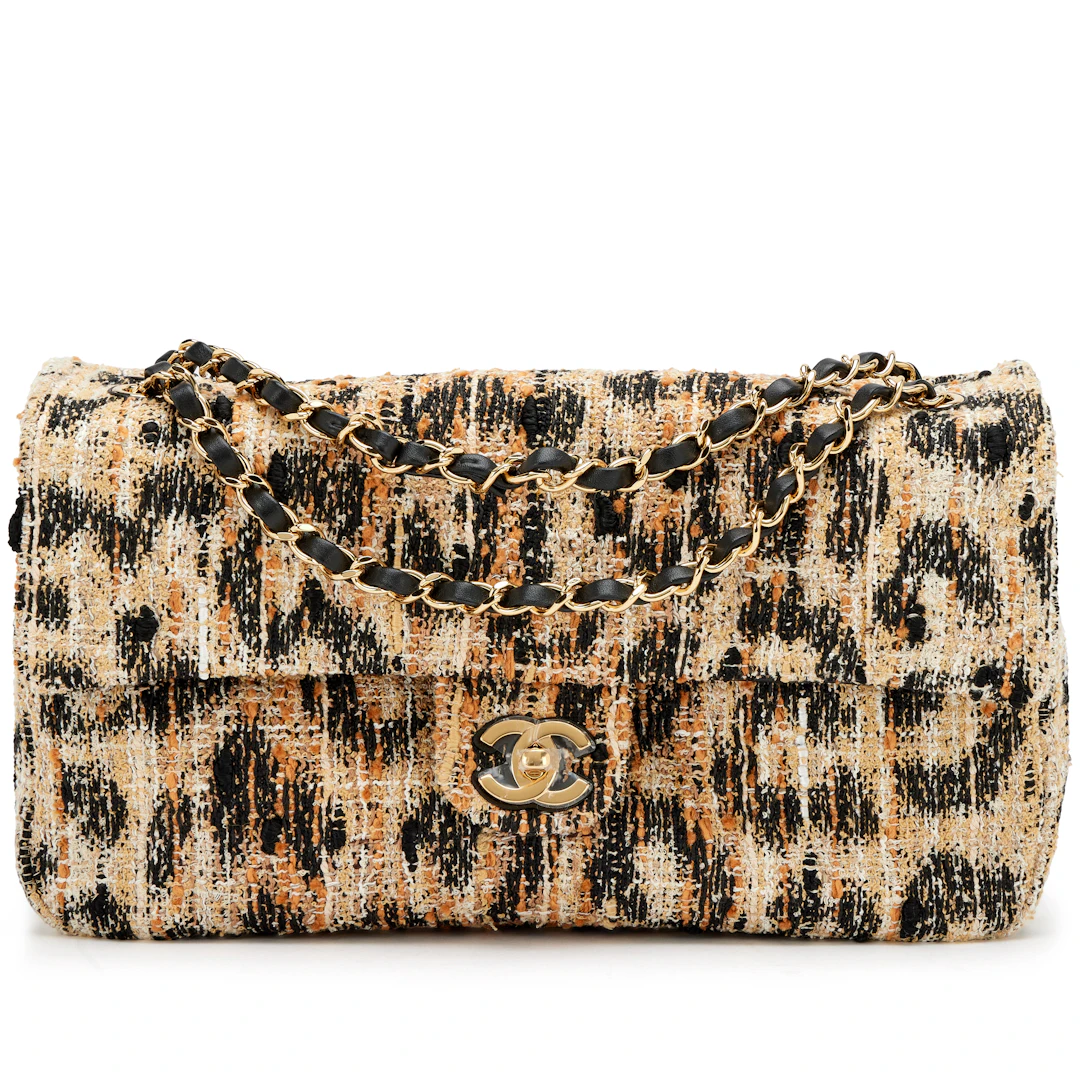 Brown, Black, and White Leopard Tweed Métiers D’Art Souplissimo Maxi