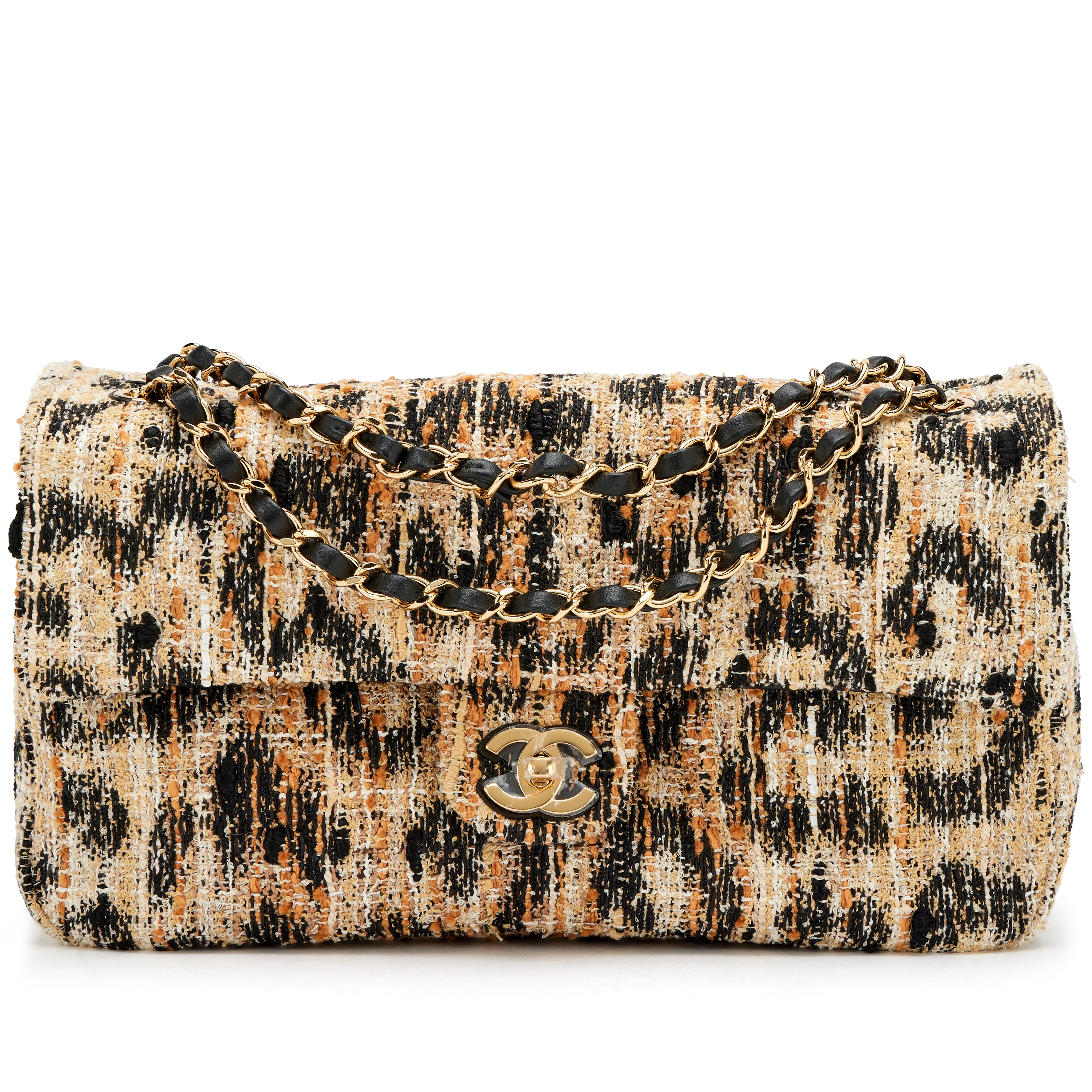 Brown, Black, and White Leopard Tweed Métiers D’Art Souplissimo Maxi