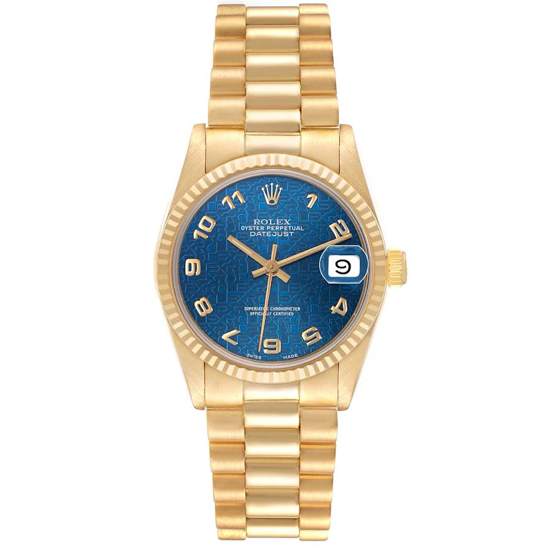 President Datejust (Reference 68278). A 31mm yellow gold automatic