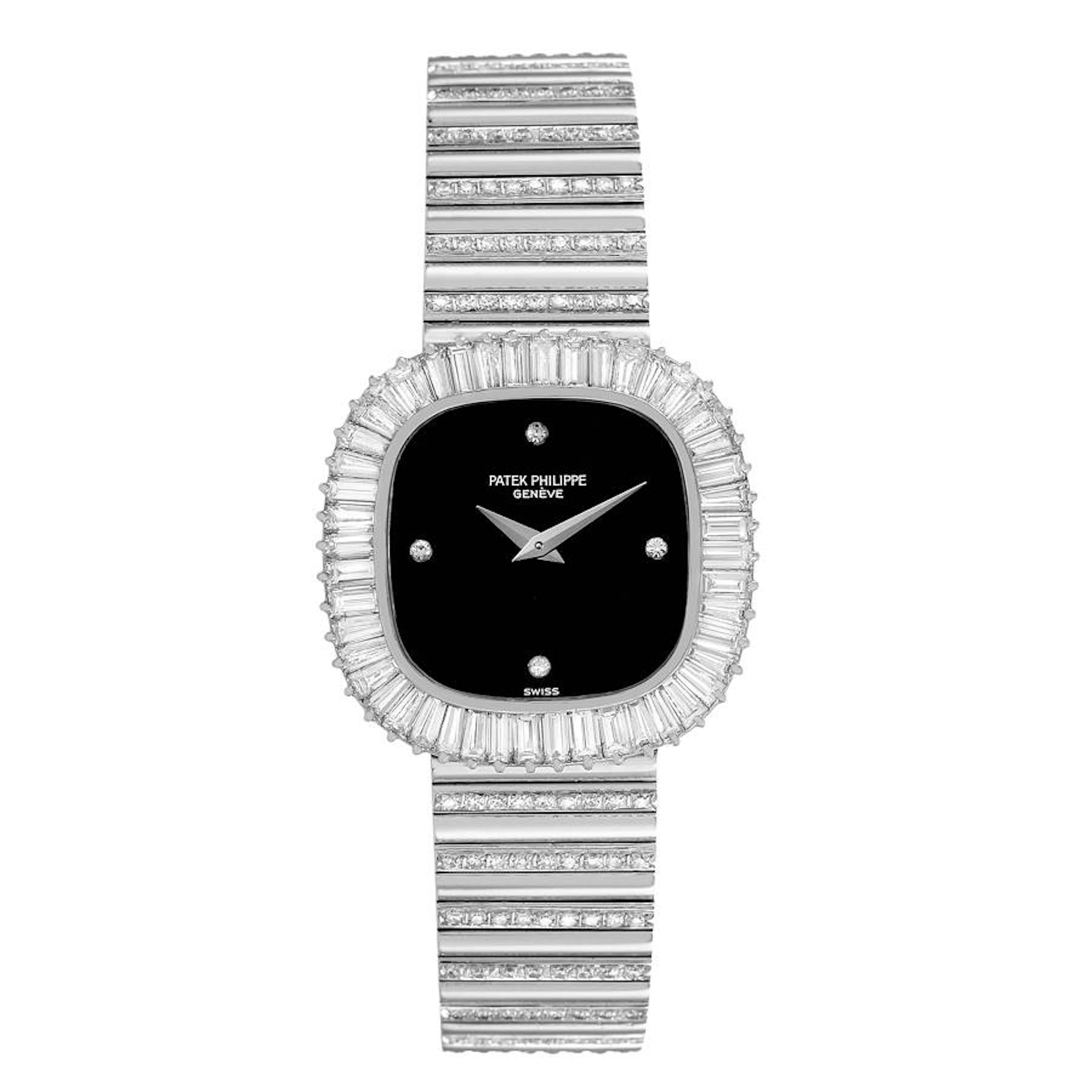 Vintage Onyx Dial (Reference 4432/1). A 26.6mm white gold diamond-set