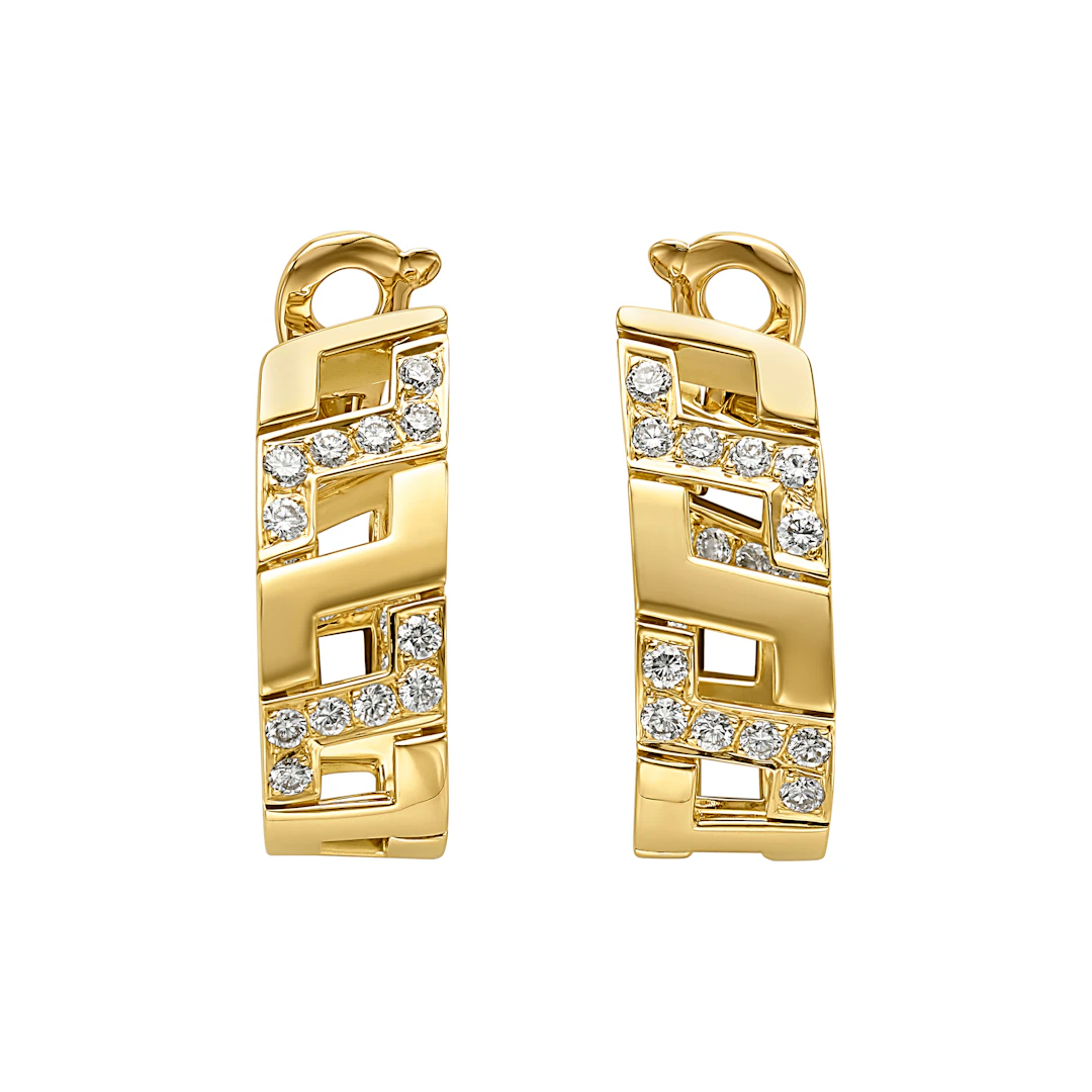 Gold and Diamond Hoop Earclips