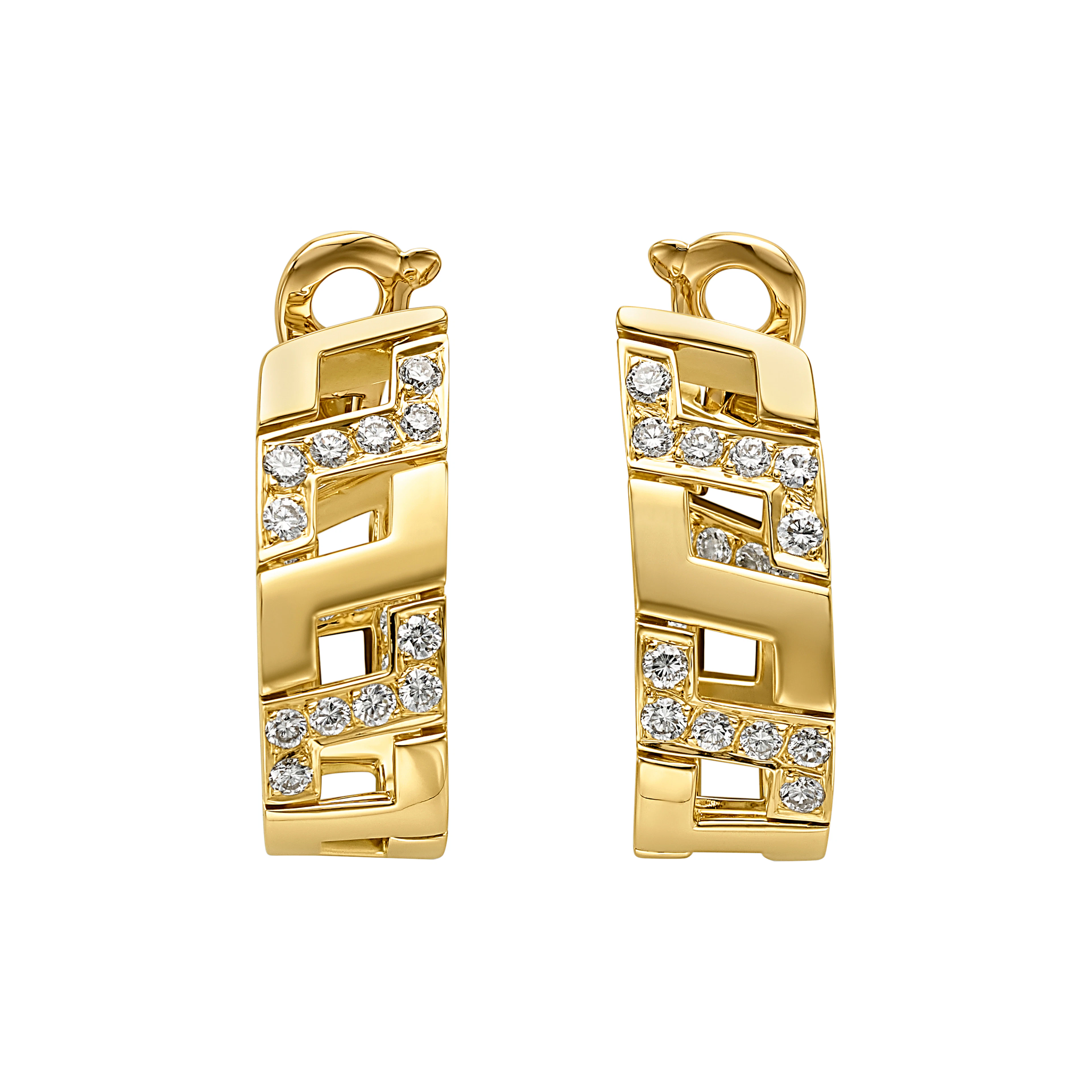 Gold and Diamond Hoop Earclips