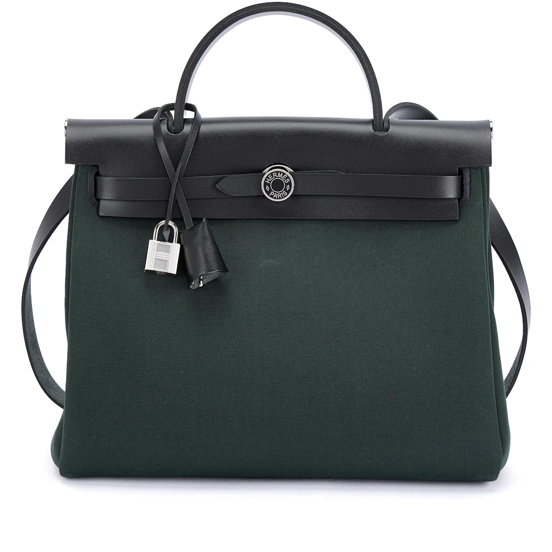 Black Vache Hunter and Vert Cypres Toile Herbag Zip 31 Black Enameled