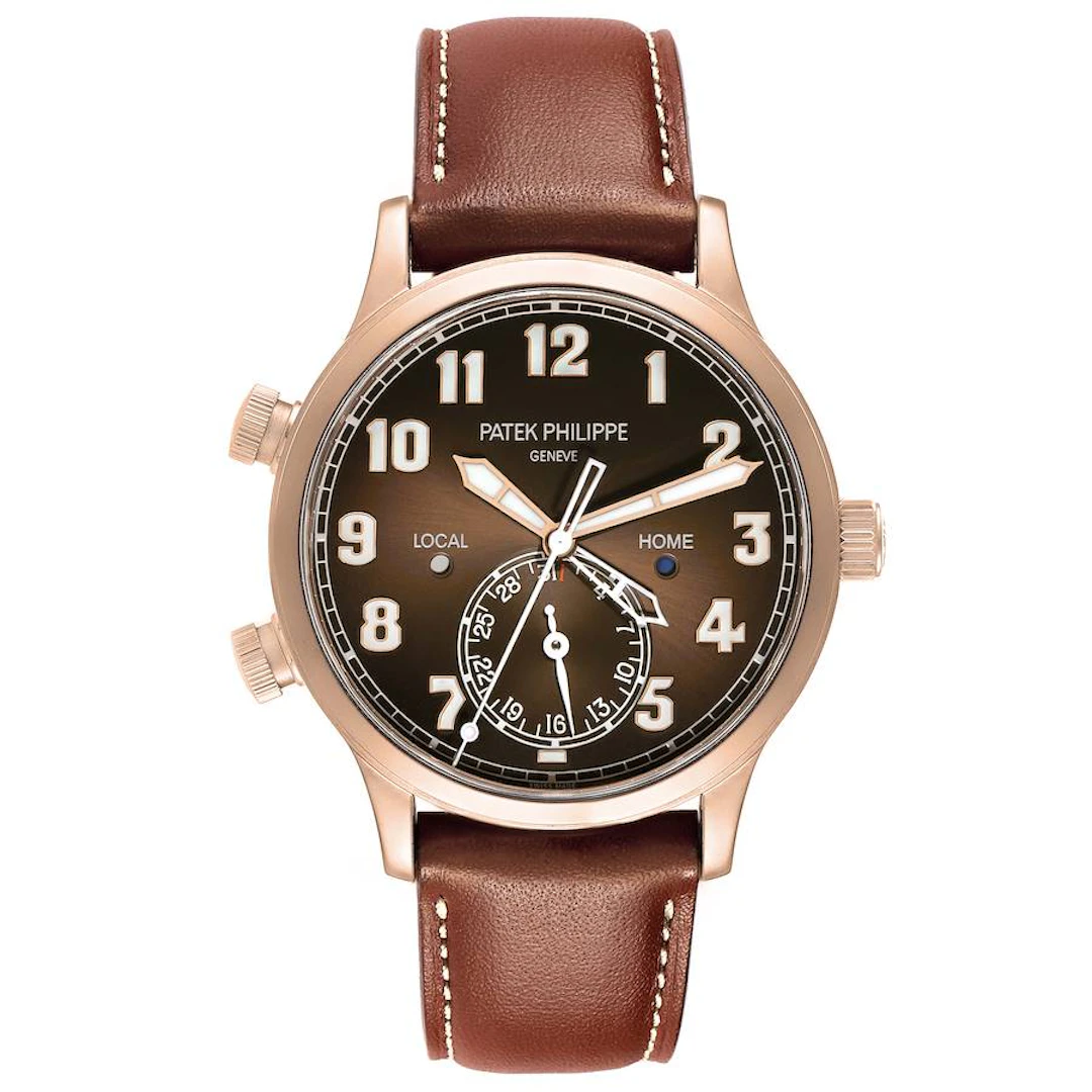 Calatrava Pilot Travel Time (Reference 5524R-001). A 42mm rose gold