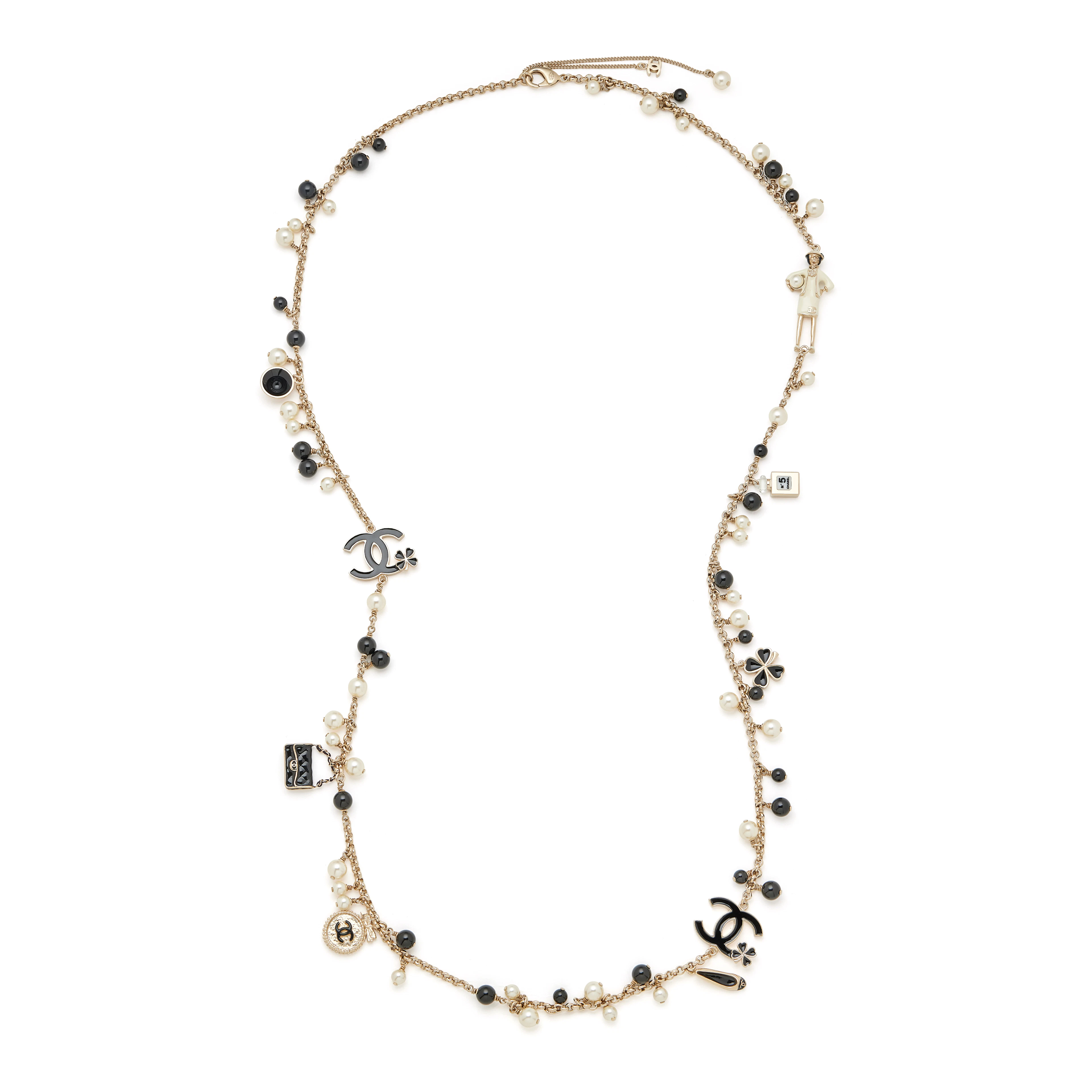 Limited Edition Gold Metal Imitation Pearl CC Enamel Coco Mademoiselle