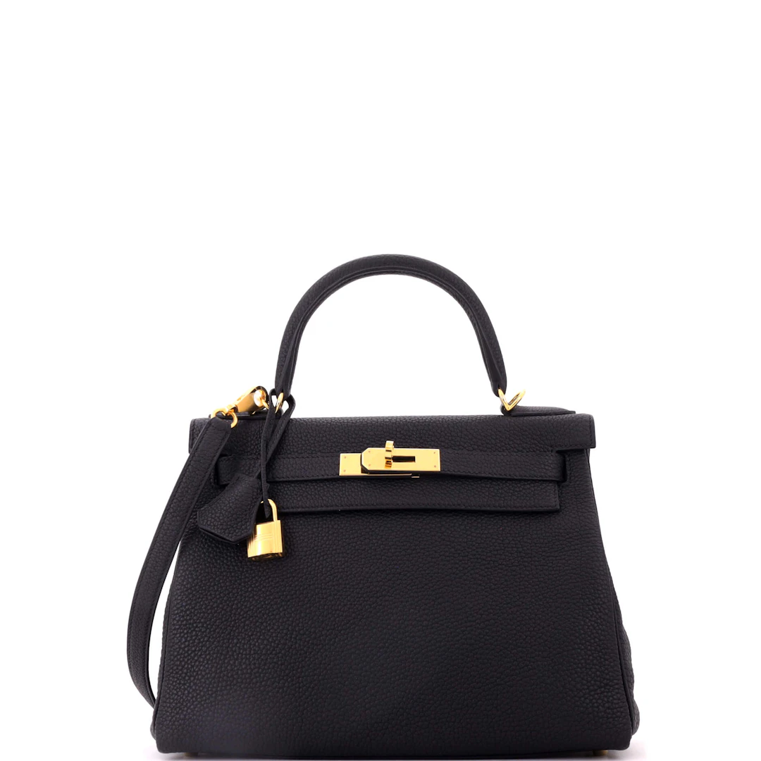 Black Togo Retourne Kelly 28 Gold Hardware, 2022