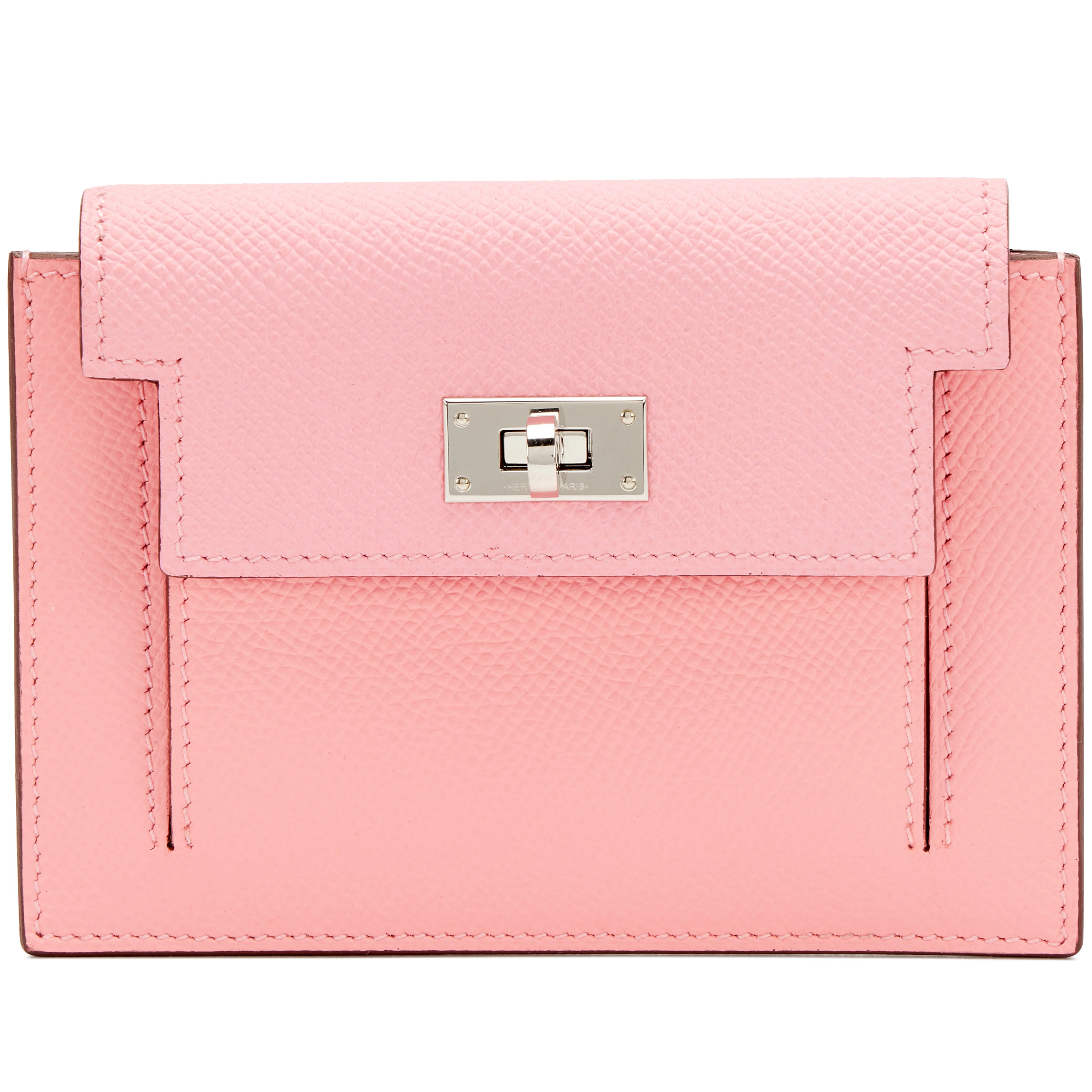 Rose Confetti Epsom Kelly Pocket Wallet Palladium Hardware, 2020