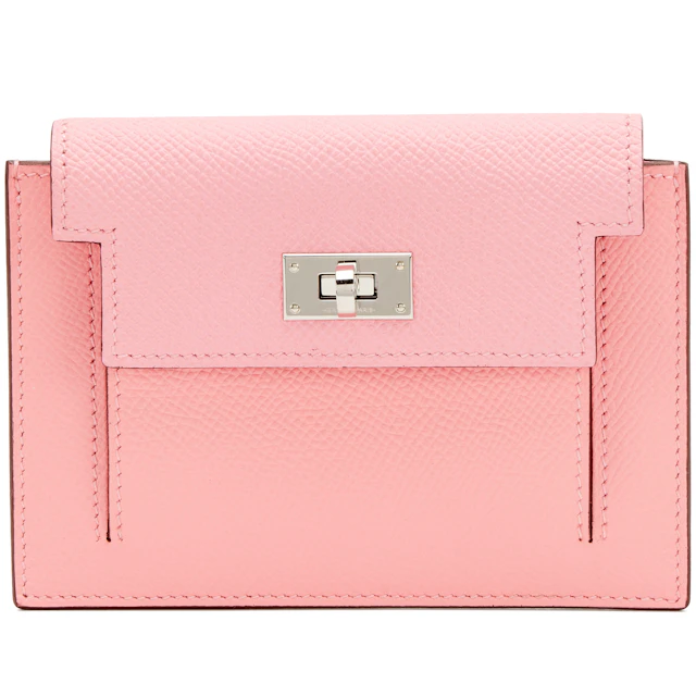Rose Confetti Epsom Kelly Pocket Wallet Palladium Hardware, 2020