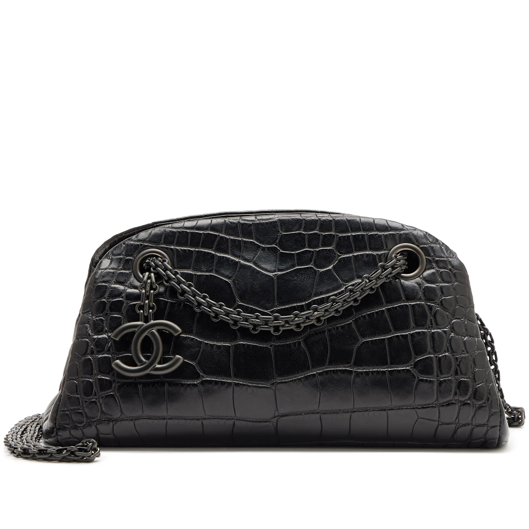 So Black Alligator Just Mademoiselle Mini Bowler Bag Black Hardware, 2010-2011