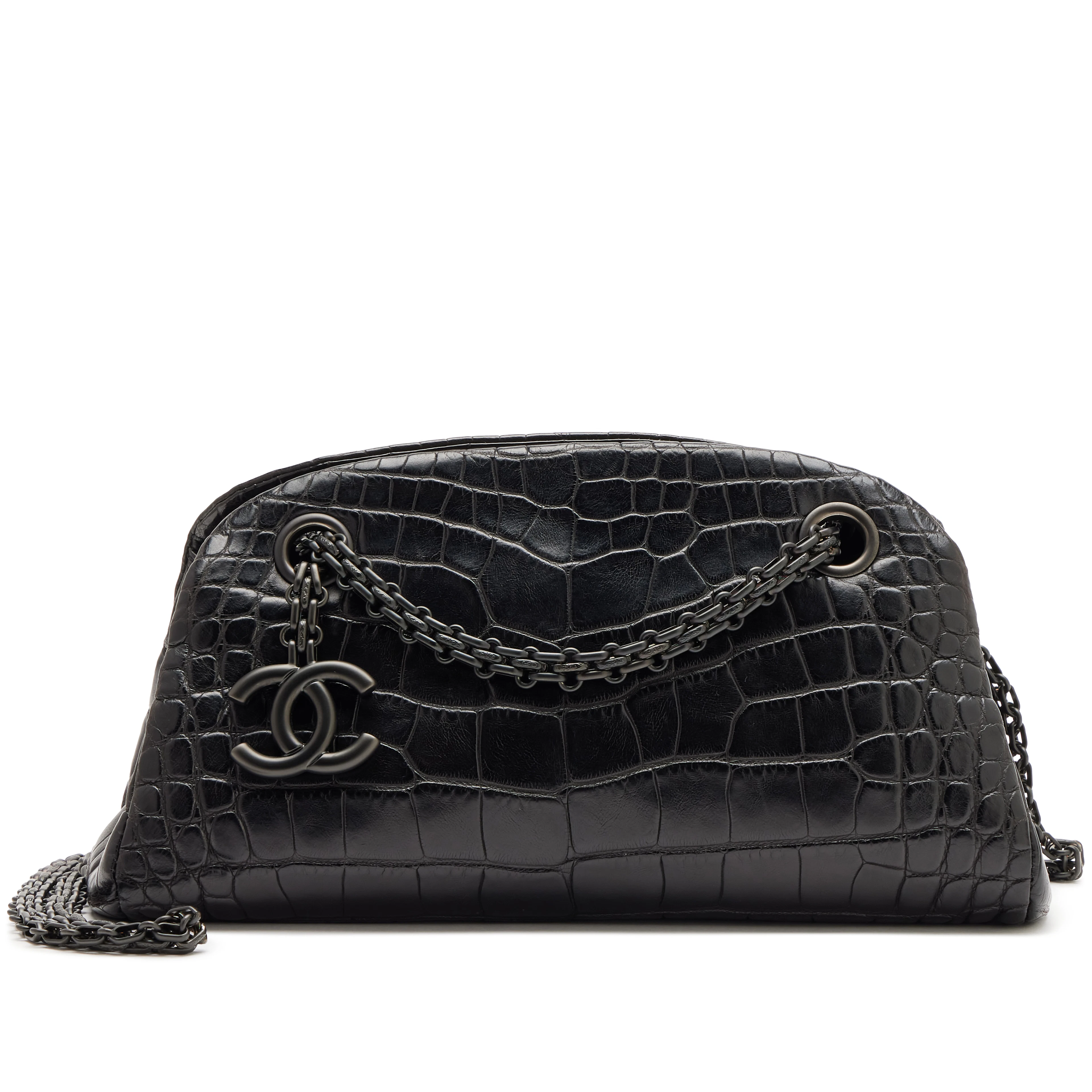 So Black Alligator Just Mademoiselle Mini Bowler Bag Black Hardware, 2010-2011