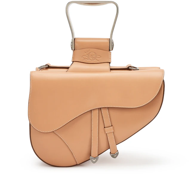 Kim Jones x Travis Scott Tan Leather Double Saddle Bag Silver Hardware, 2022