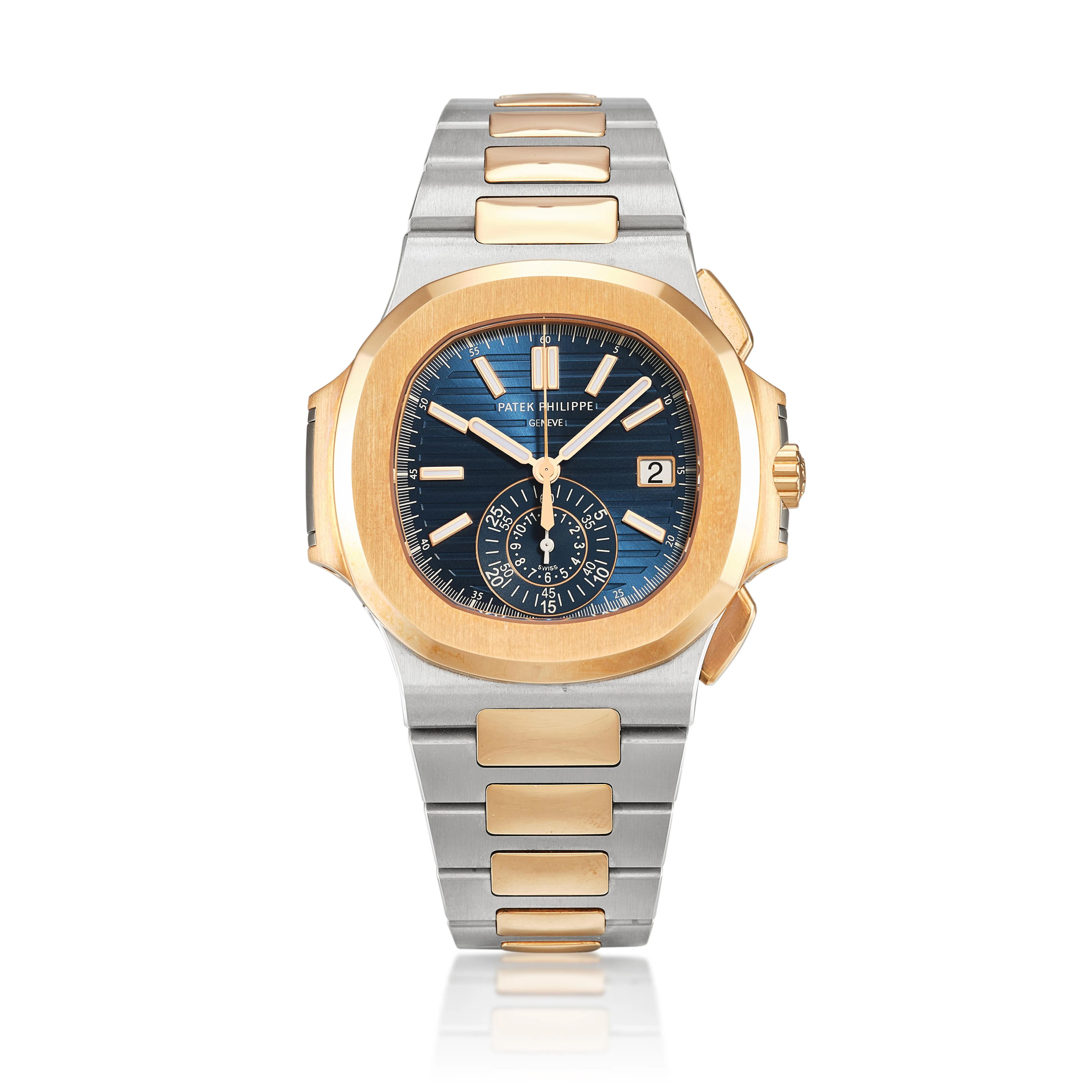Nautilus (Reference 5980/1AR-001). A 40.5mm rose gold stainless steel