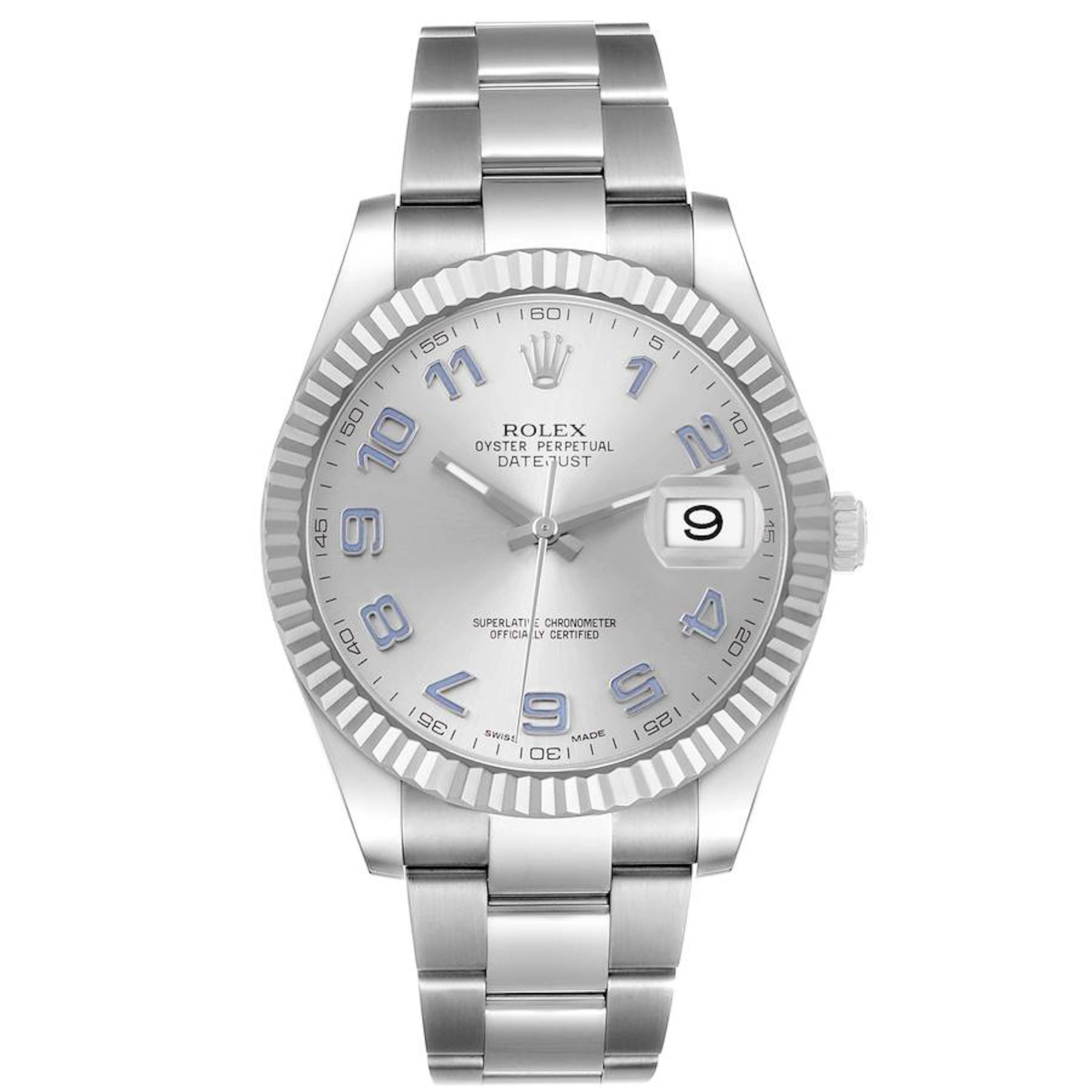 Datejust (Reference 116334). A 41mm stainless steel white gold automatic