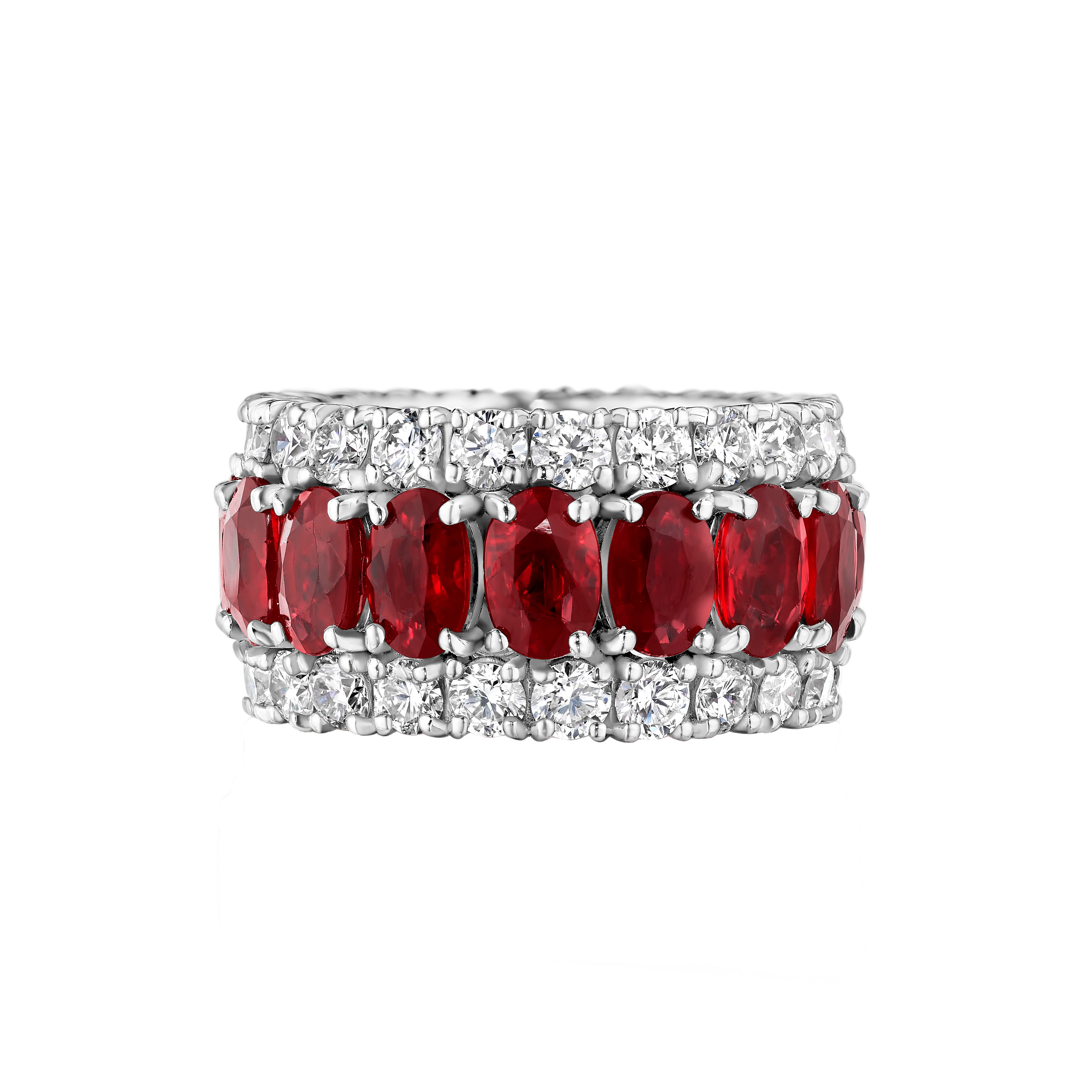 White Gold, 8.80ctw Ruby and Diamond Eternity Band Ring