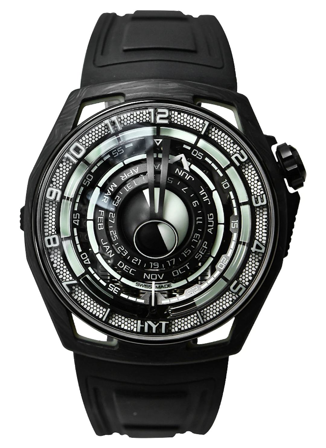 Moon Runner (Reference H02800-A). A 48mm black hydro carbon & tec