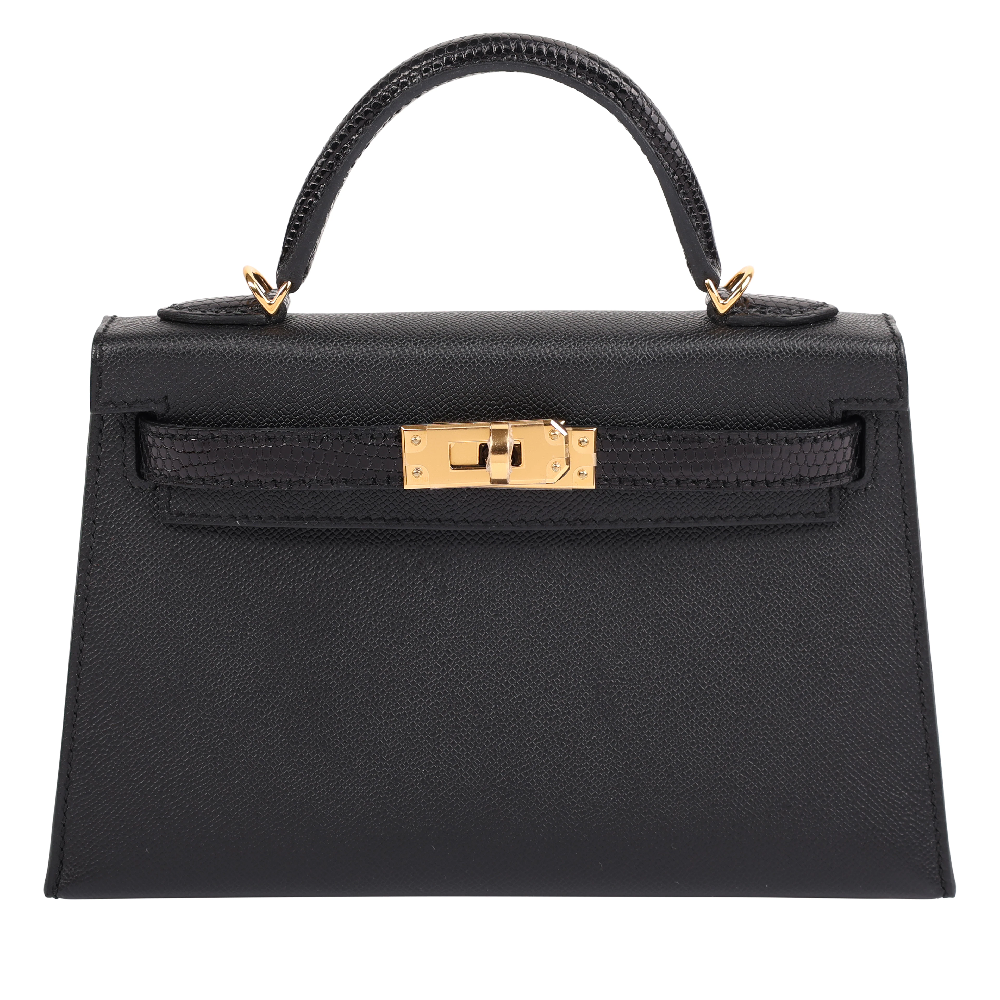 Black Madame and Lizard Touch Mini Kelly 20 II Gold Hardware, 2024