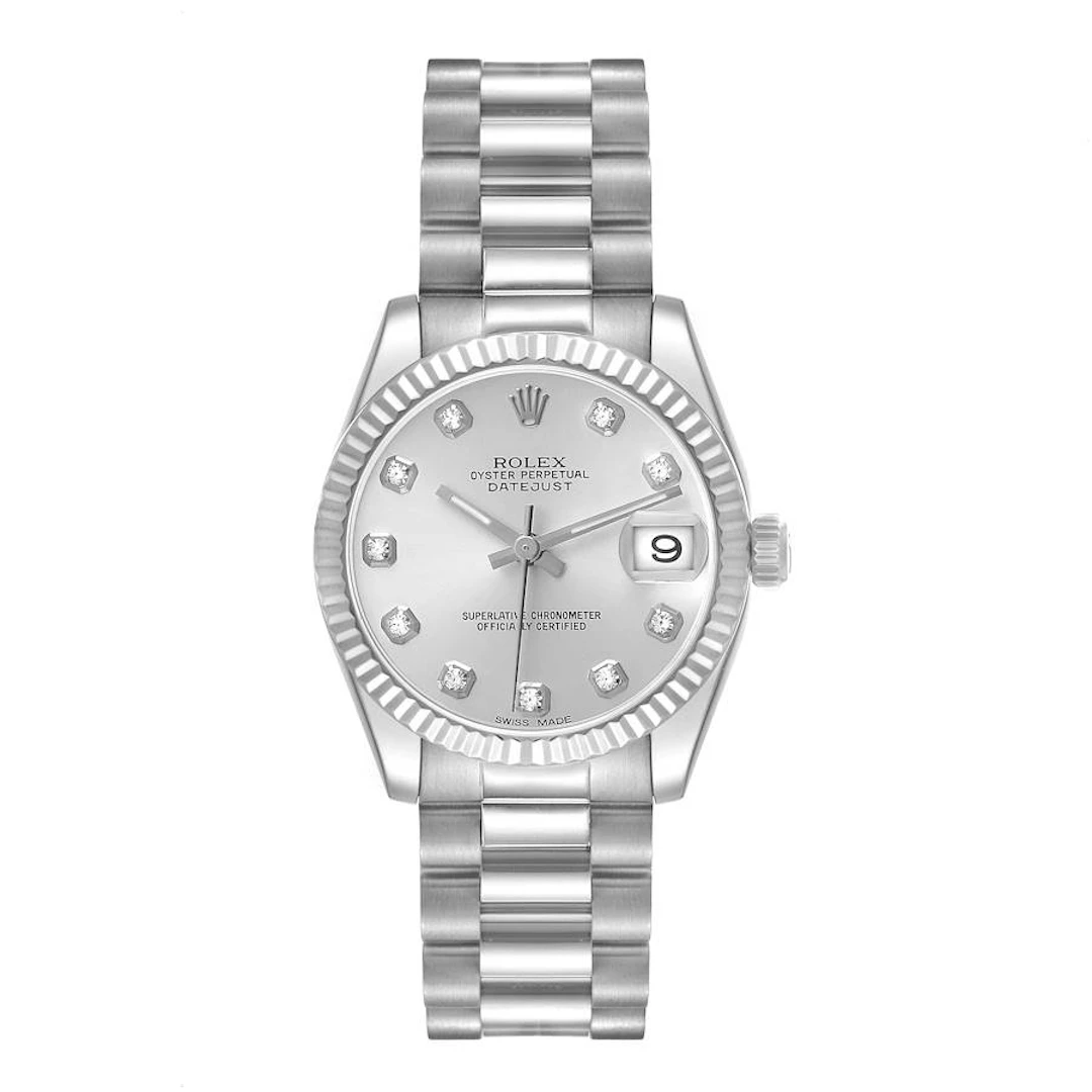 President Datejust (Reference 178279). A 31mm white gold diamond-set