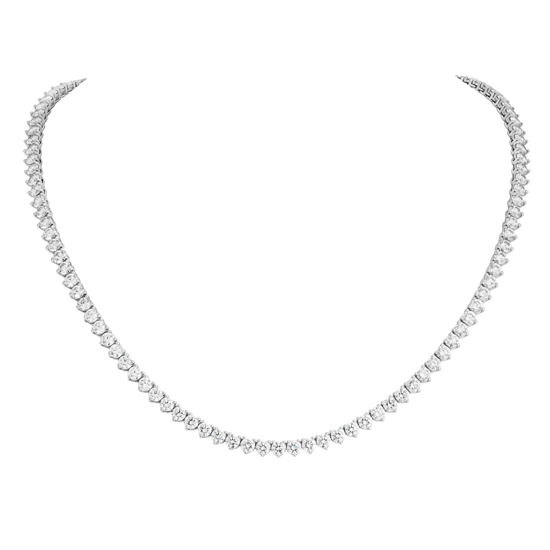 Platinum and 22.30ctw Round Brilliant Cut Diamond Tennis Necklace