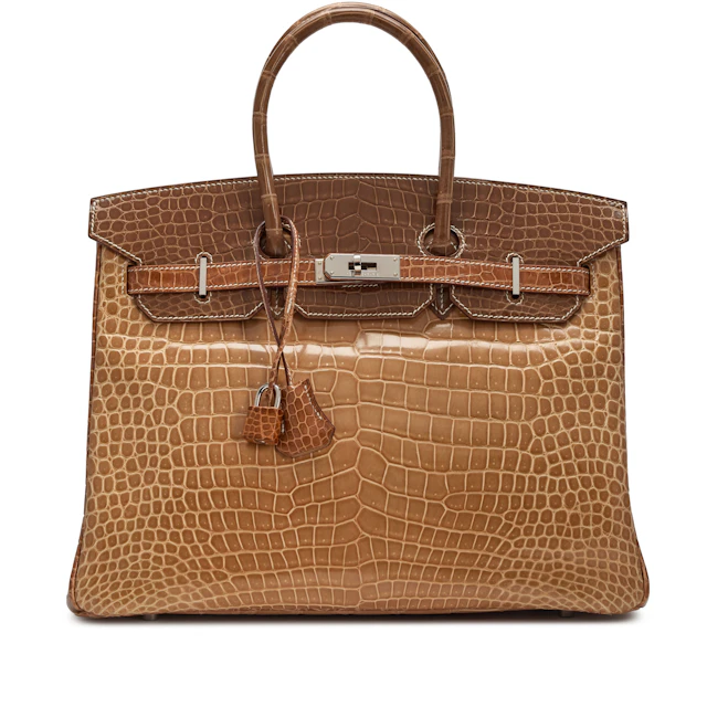 Poussiere, Poudre and Ficelle Tri-Color Shiny Porosus Crocodile Birkin