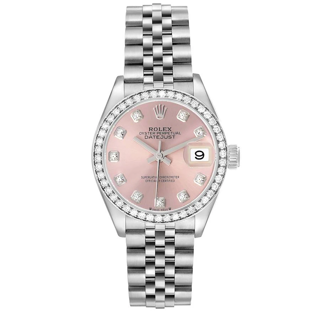 Datejust (Reference 279384). A 28mm white gold stainless steel diamond-set