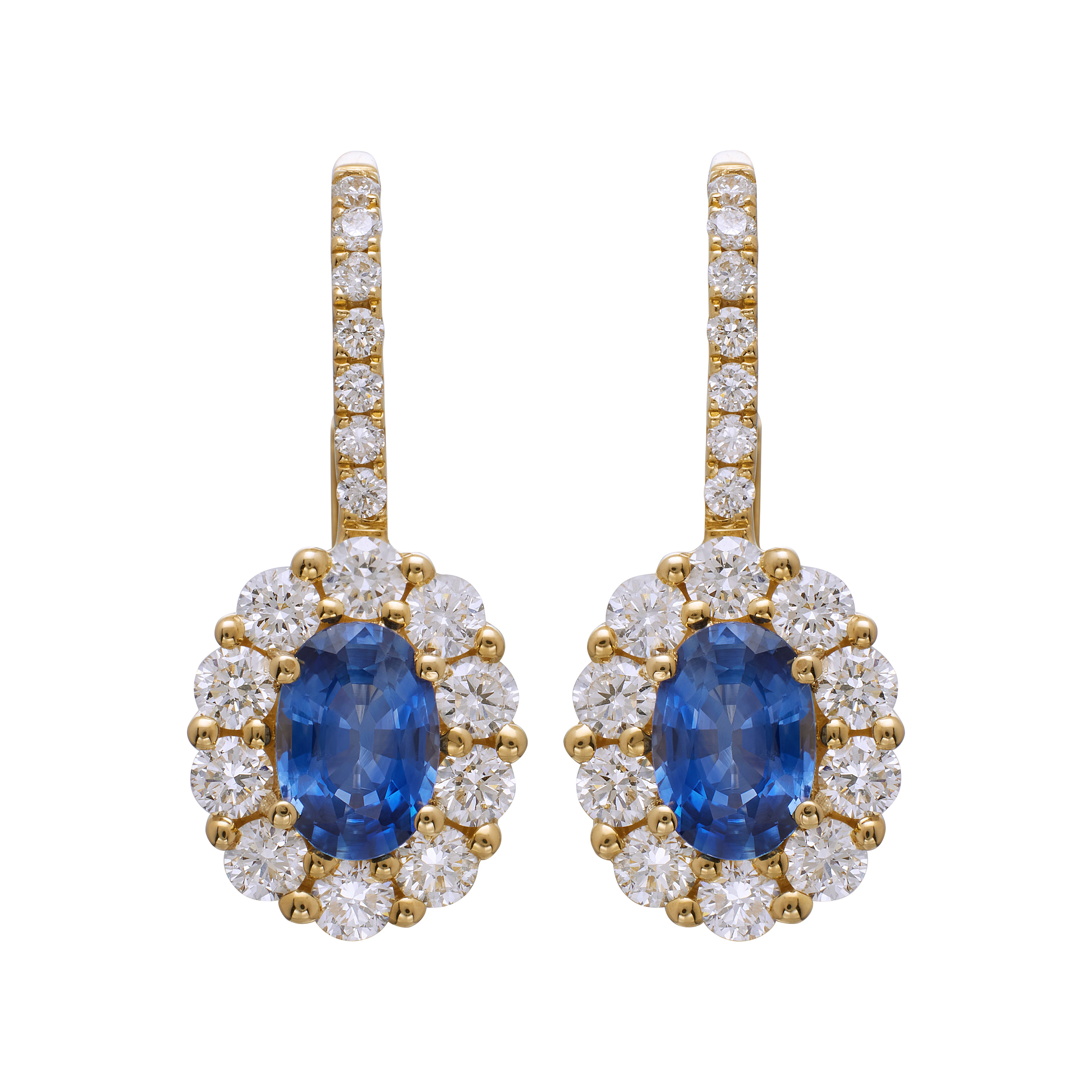 Gold, 1.95ctw Sapphire and Diamond Drop Earrings