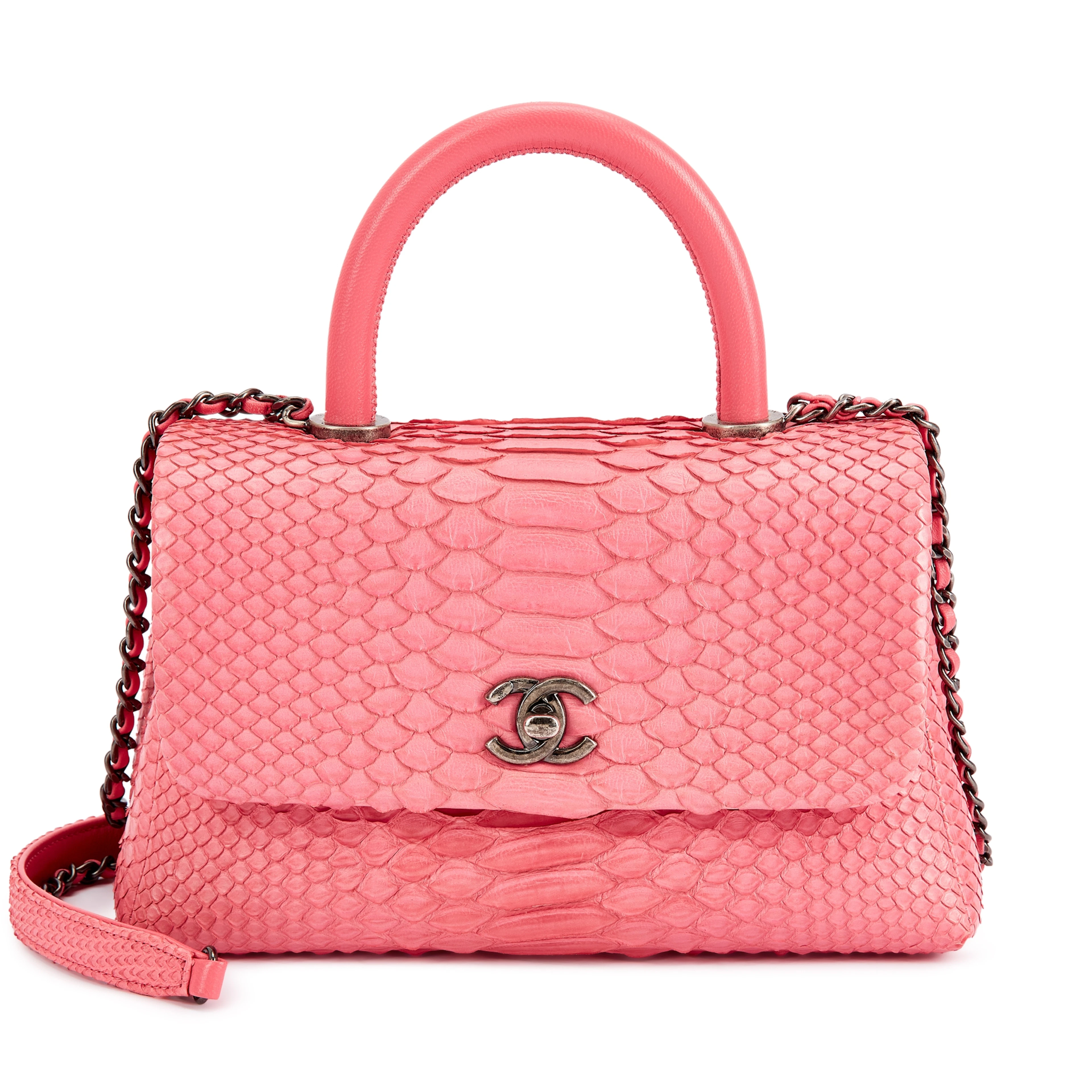 Pink Python Small Coco Handle Ruthenium Hardware, 2016-17