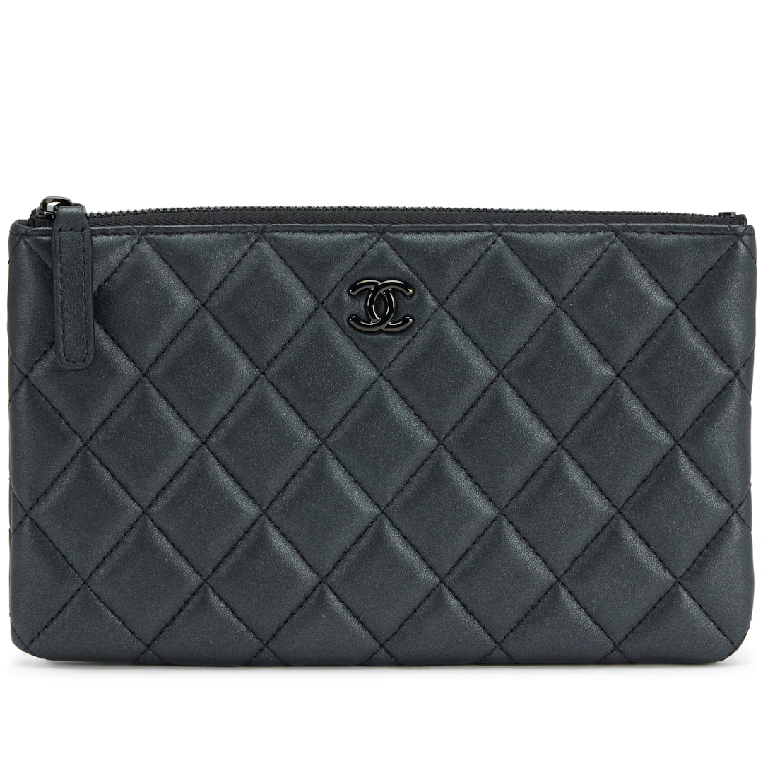 So Black Quilted Lambskin Small O Case Pouch Black Hardware, 2023