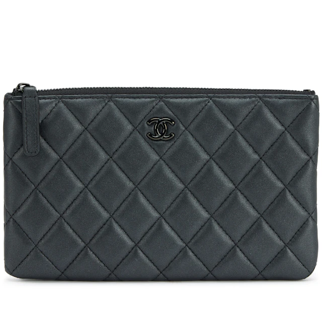 So Black Quilted Lambskin Small O Case Pouch Black Hardware, 2023