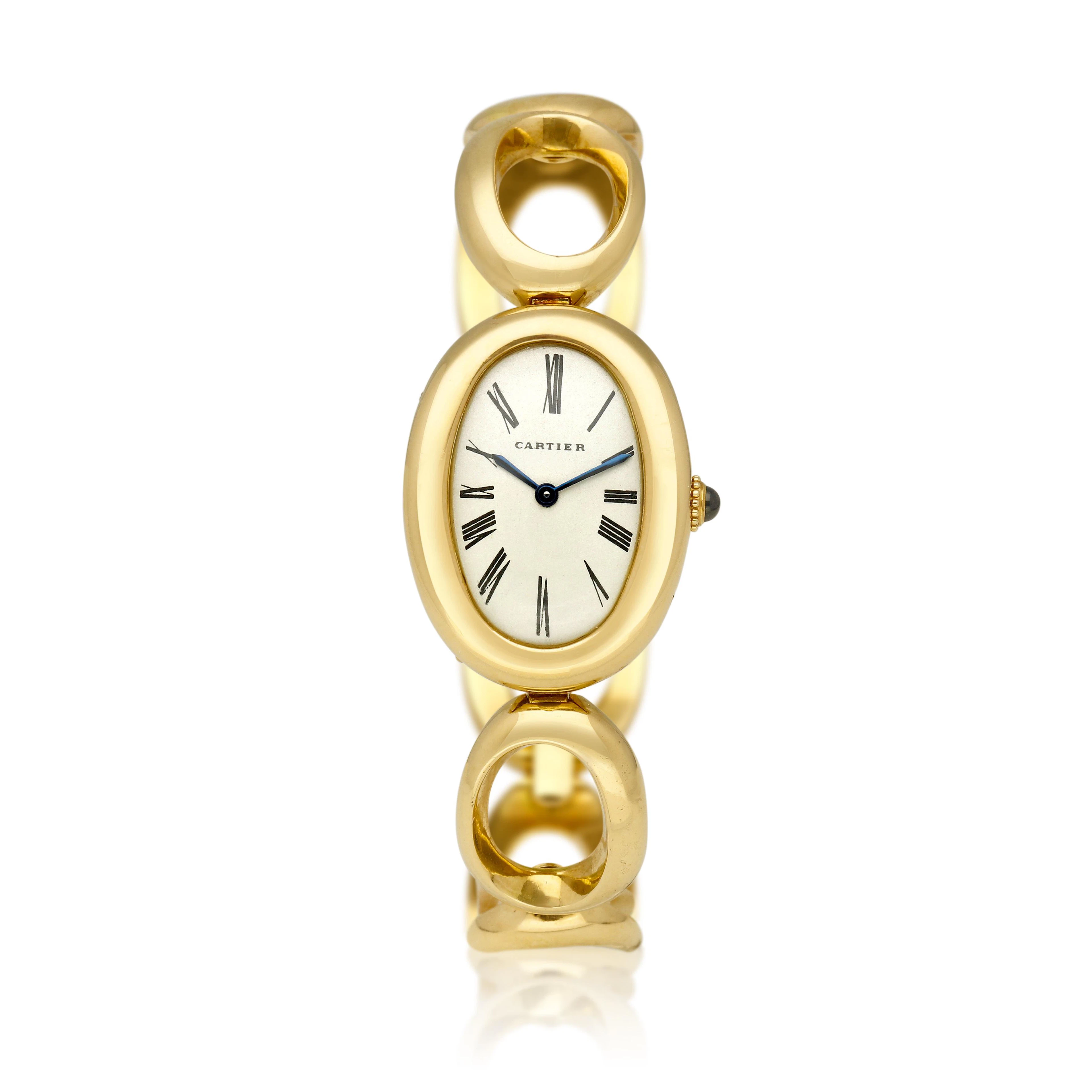 Baignoire. A 23mm yellow gold quartz bracelet watch. 1990