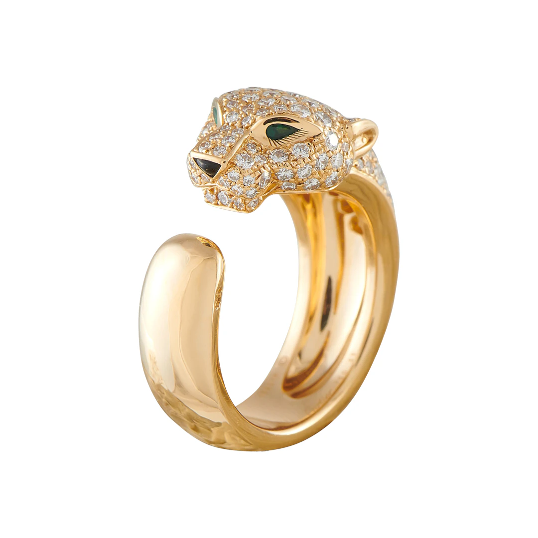Gold, Emerald, Onyx and Diamond Panthère de Cartier Ring