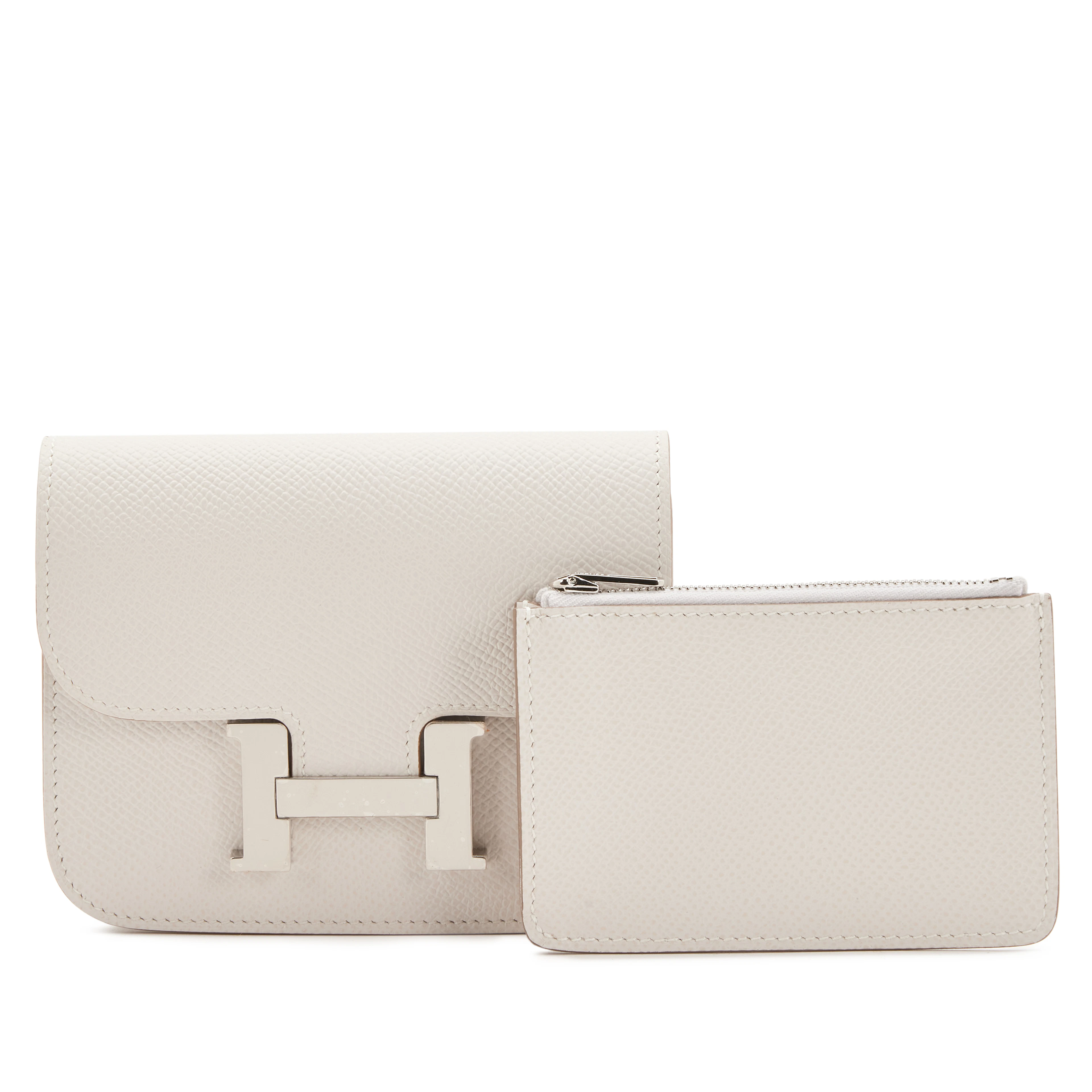 Gris Pale Epsom Constance Slim Wallet Palladium Hardware, 2023