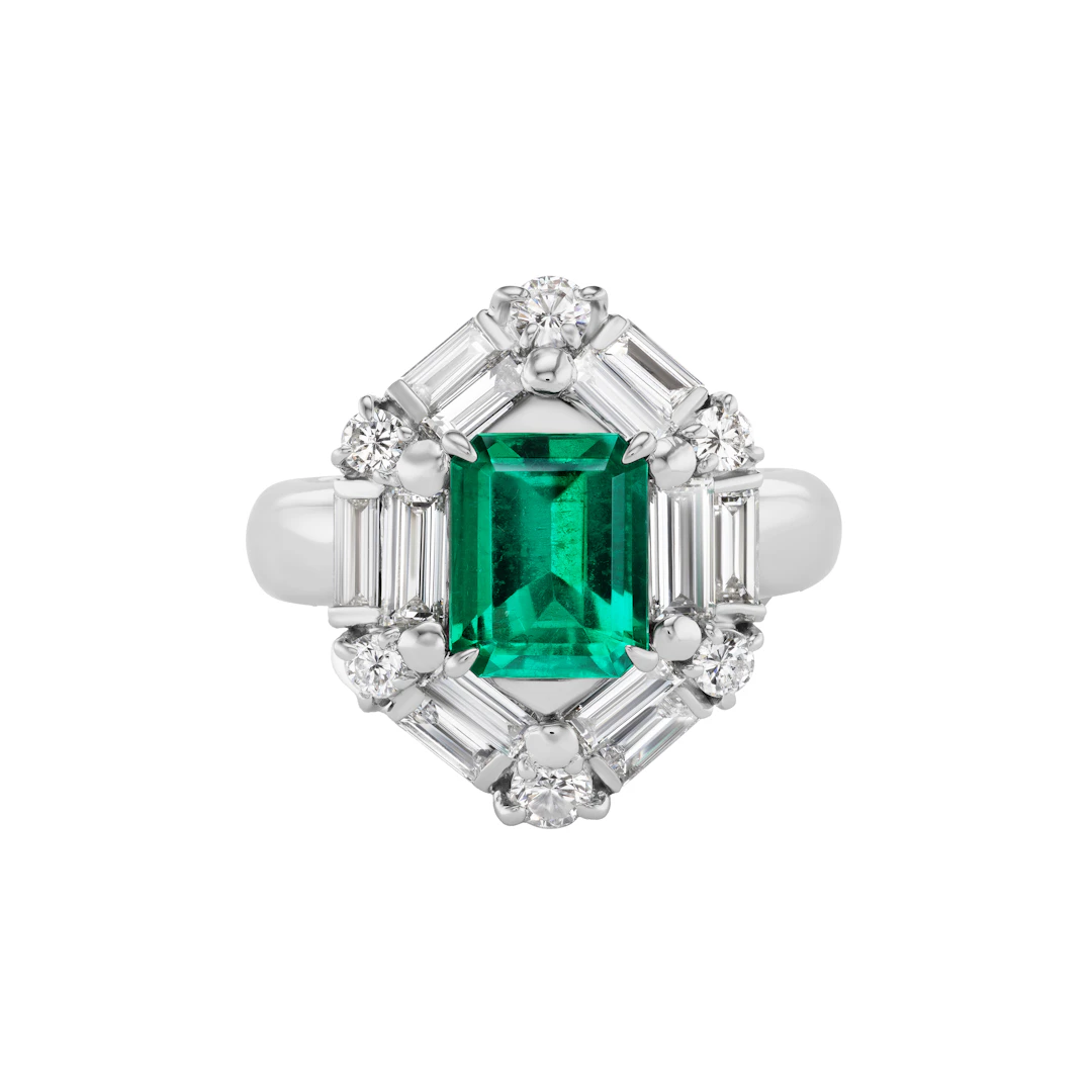 Platinum, 1.83ct Colombian Emerald and Diamond Ring