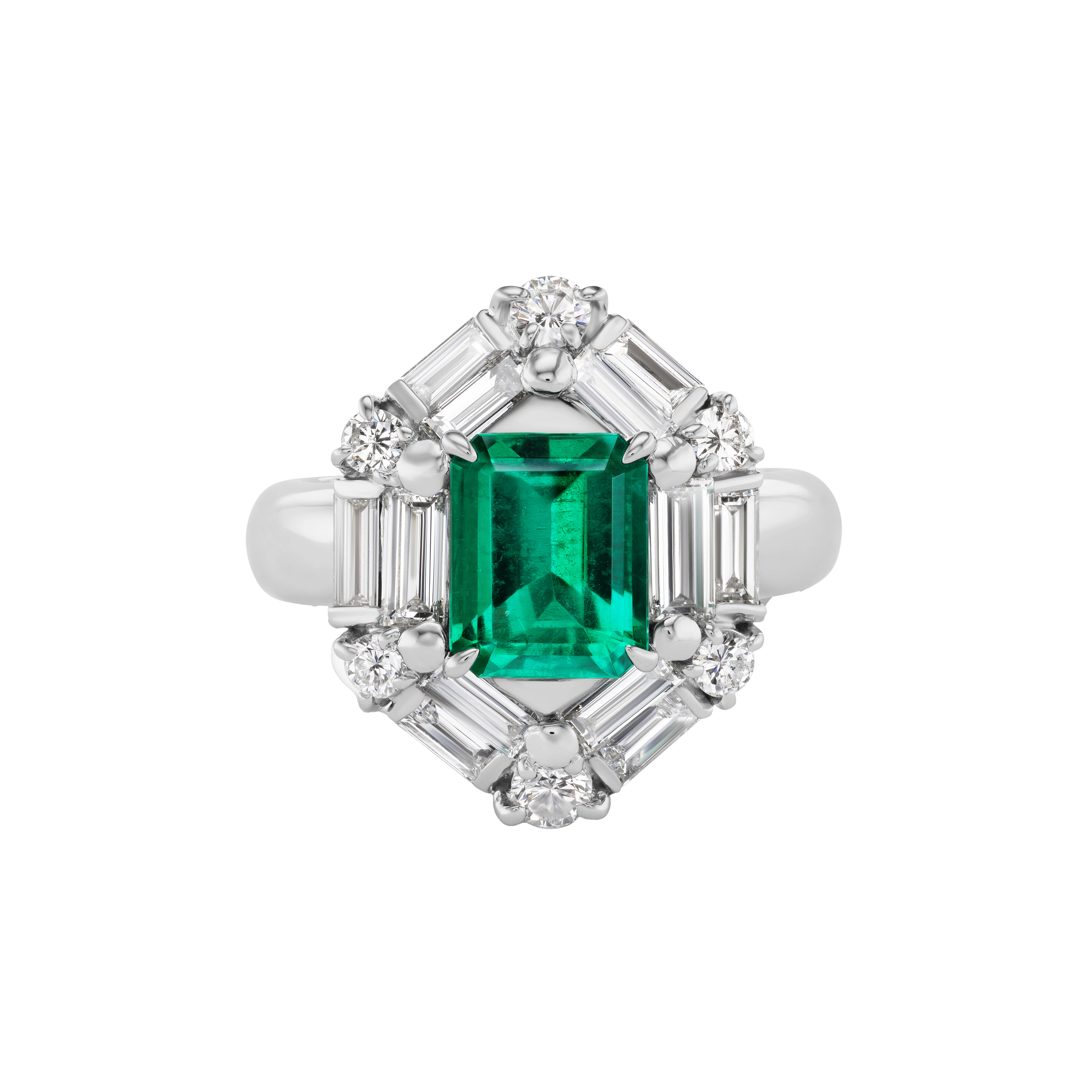 Platinum, 1.83ct Colombian Emerald and Diamond Ring