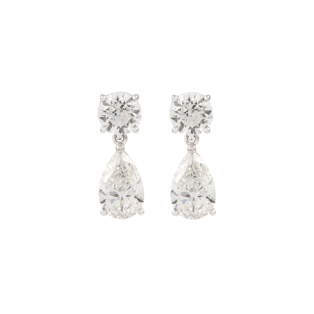 White Gold and 4.68ct Diamond Convertible Earrings