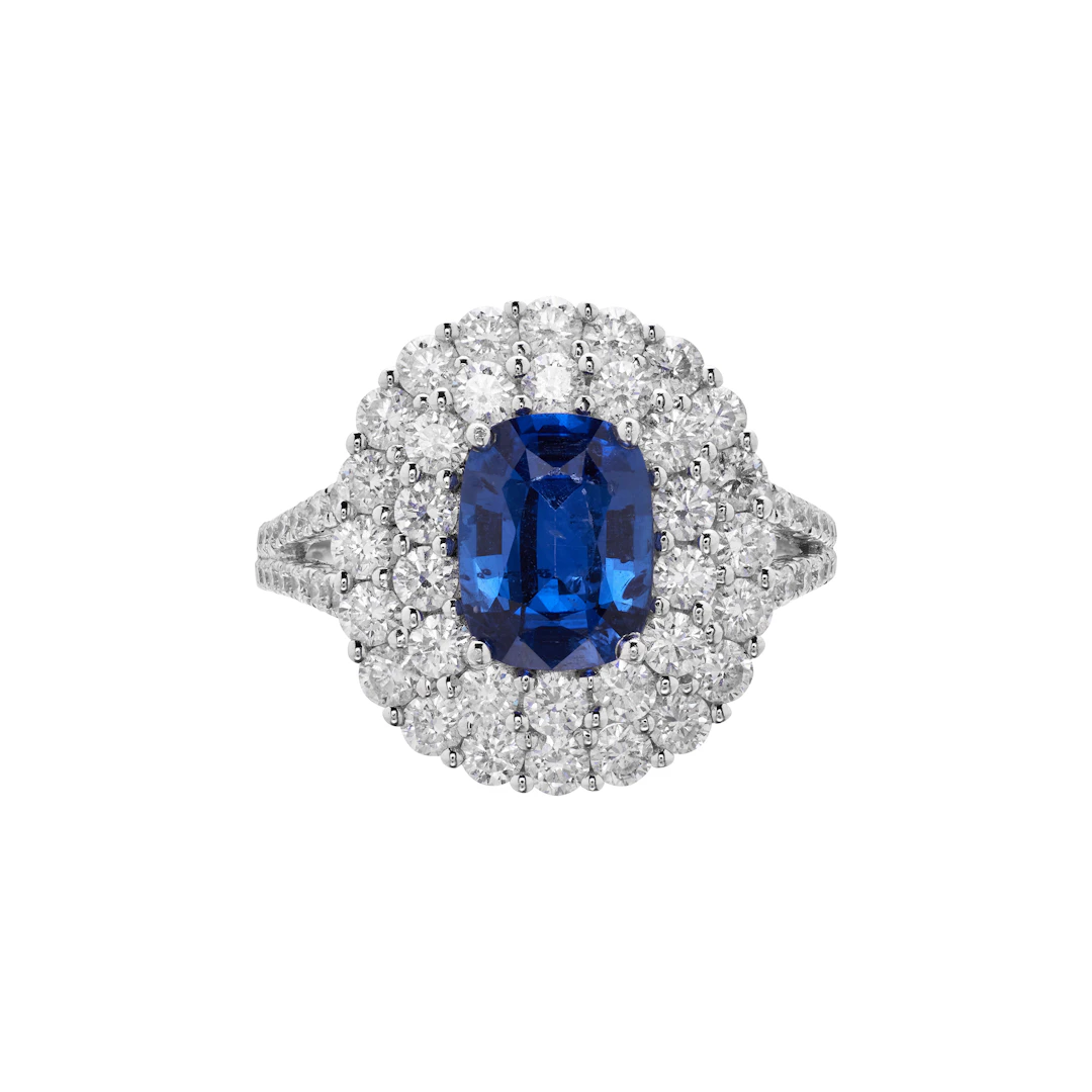 White Gold, 1.75ct Sapphire and Diamond Ring