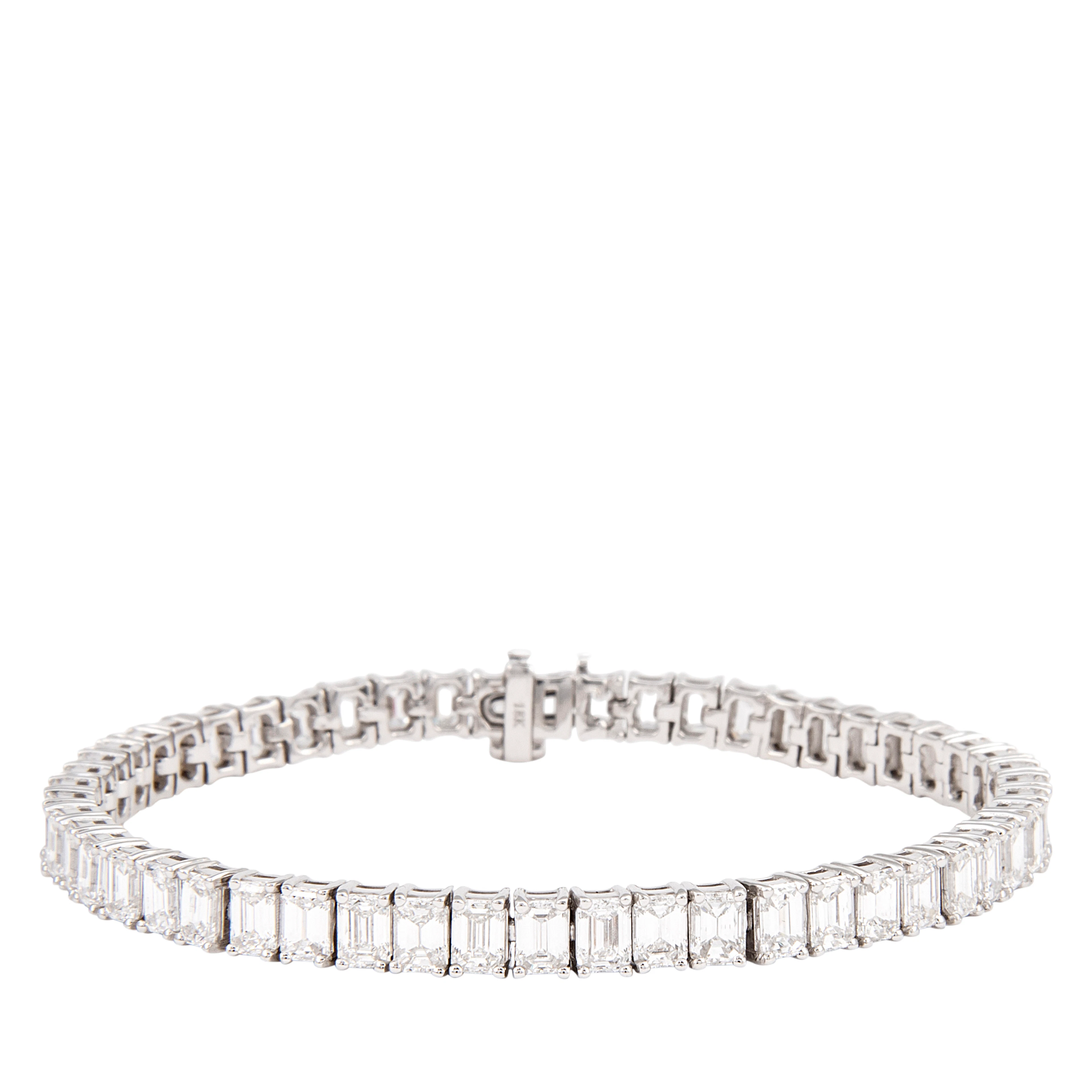 White Gold and 12.65ct Emerald Cut Diamond Tennis Bracelet