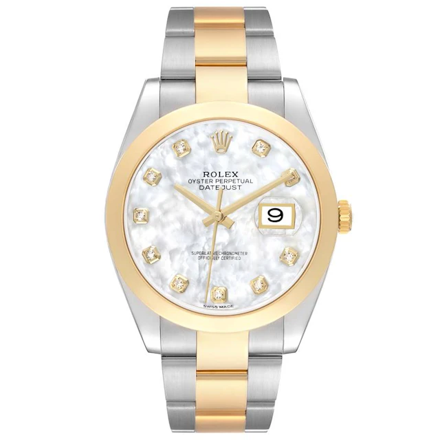 Datejust (Reference 126303). A 41mm yellow gold stainless steel diamond-set