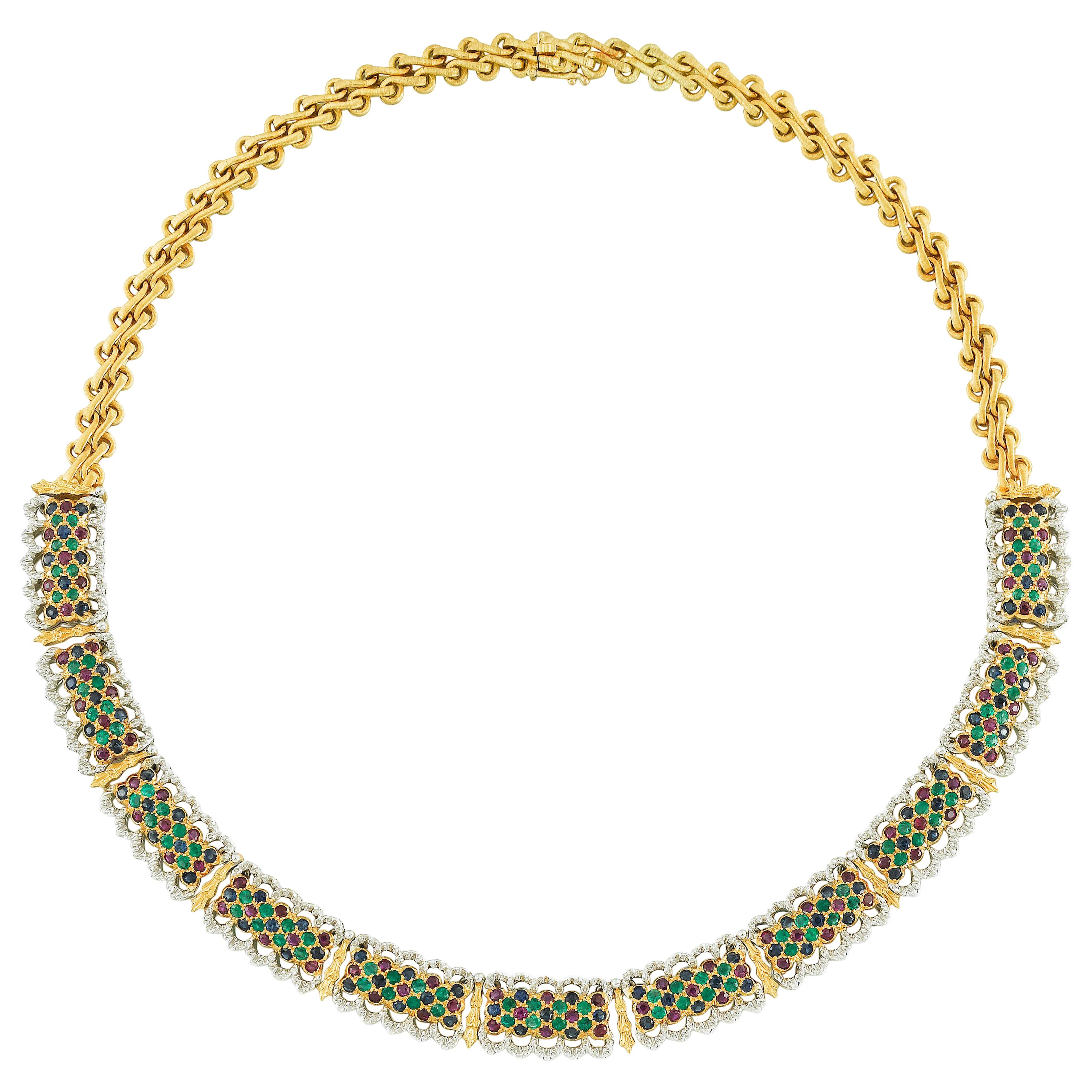 Buccellati, Collier pierres de couleurs et or "Mosaico" | Buccellati