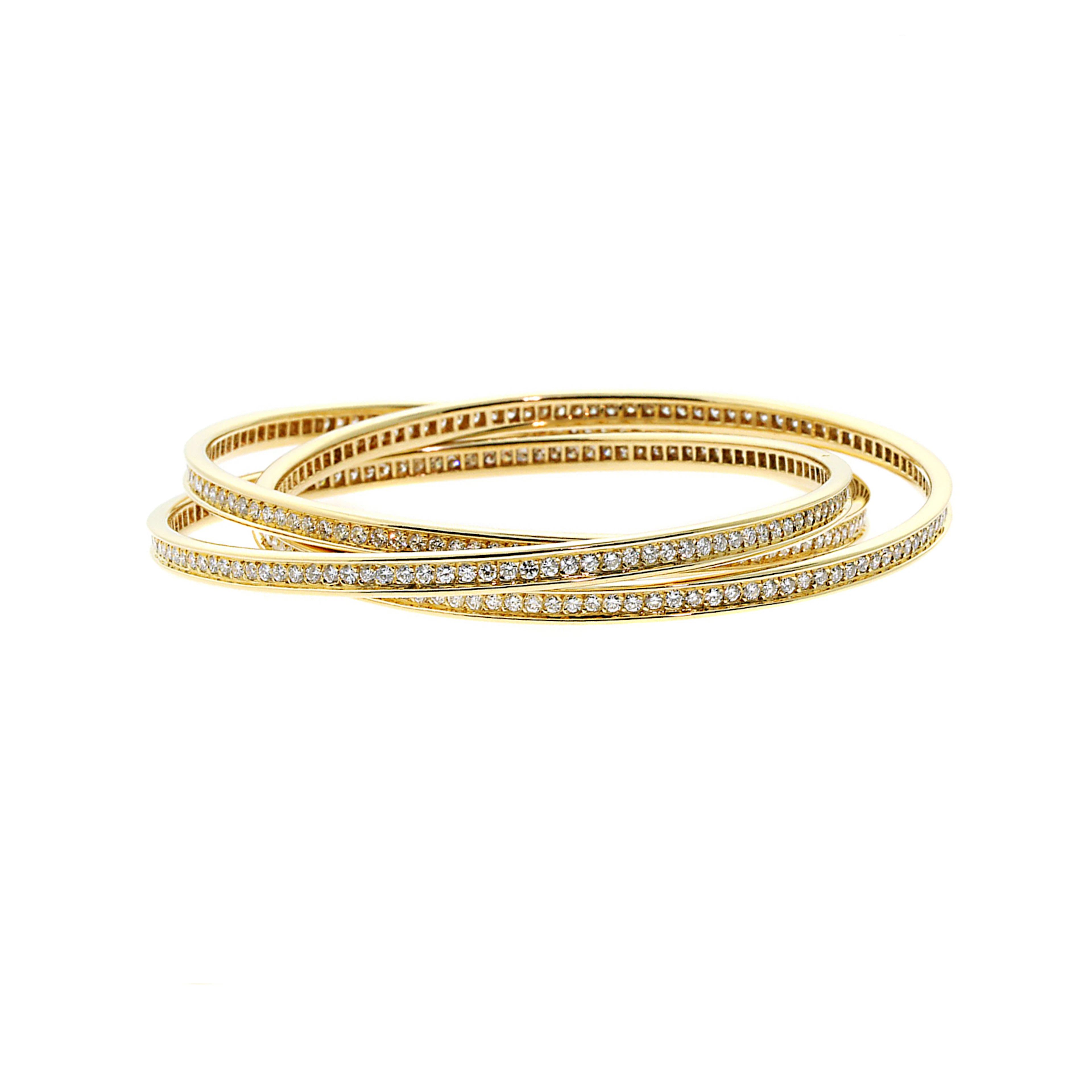 Gold and 6.45ct Diamond Trinity Bracelet