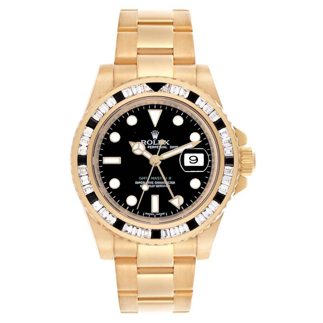 GMT-Master II (Reference 116748SANR). A 40mm yellow gold diamond sapphire-set